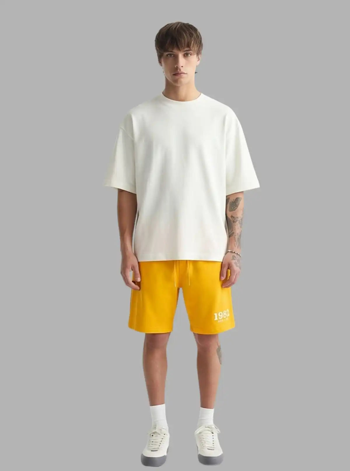 Mustard Piping Fleece Shorts for Men – Casual Comfort Shorts by Boer and Fitch