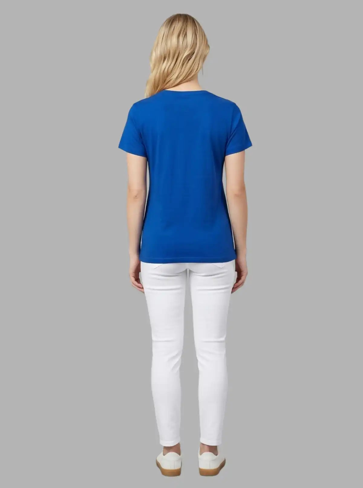 Women's Royal Blue Crew Neck Cotton Jersey Short Sleeve T-Shirt by Boer and Fitch