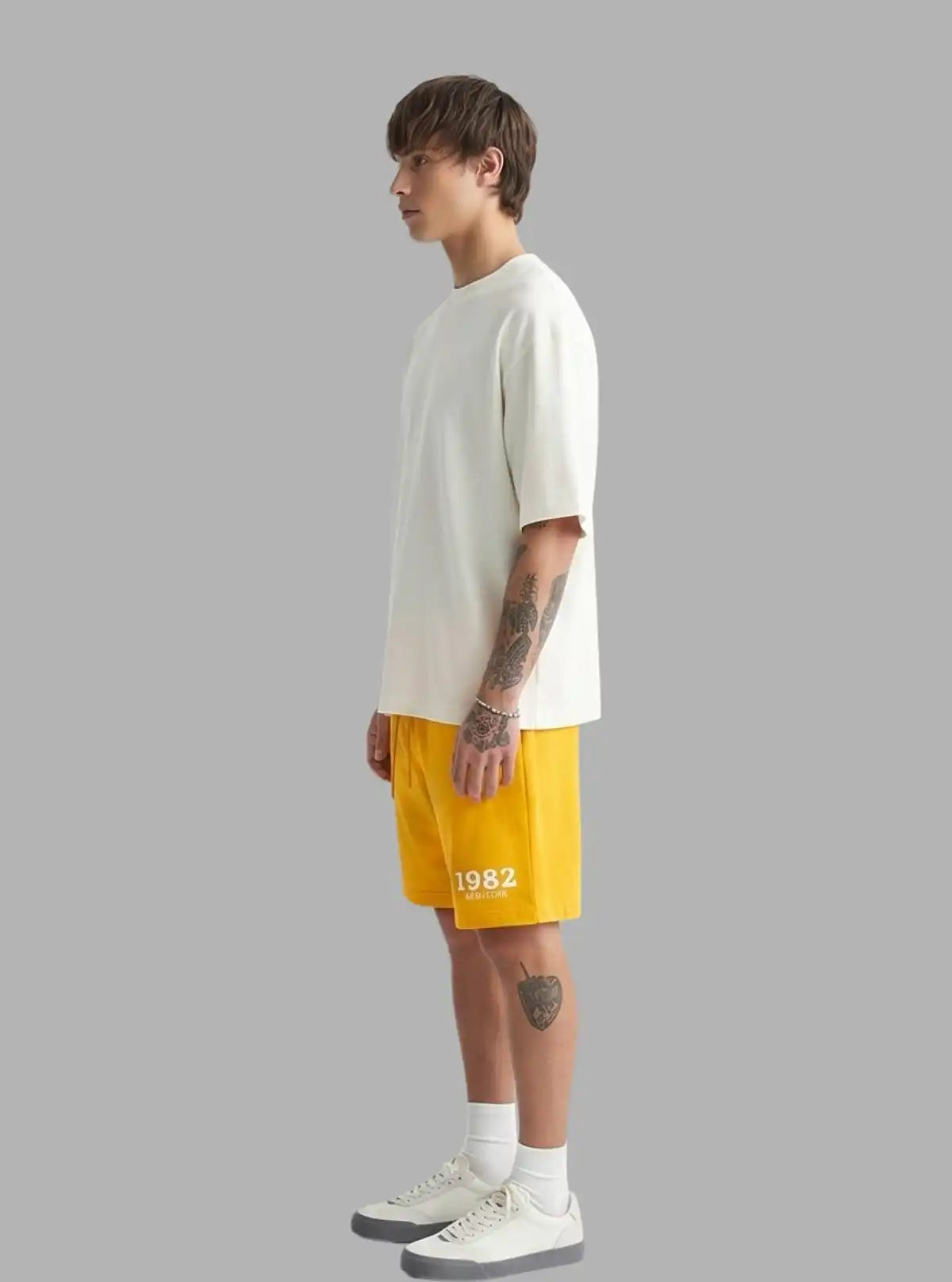 Mustard Piping Fleece Shorts for Men – Casual Comfort Shorts by Boer and Fitch