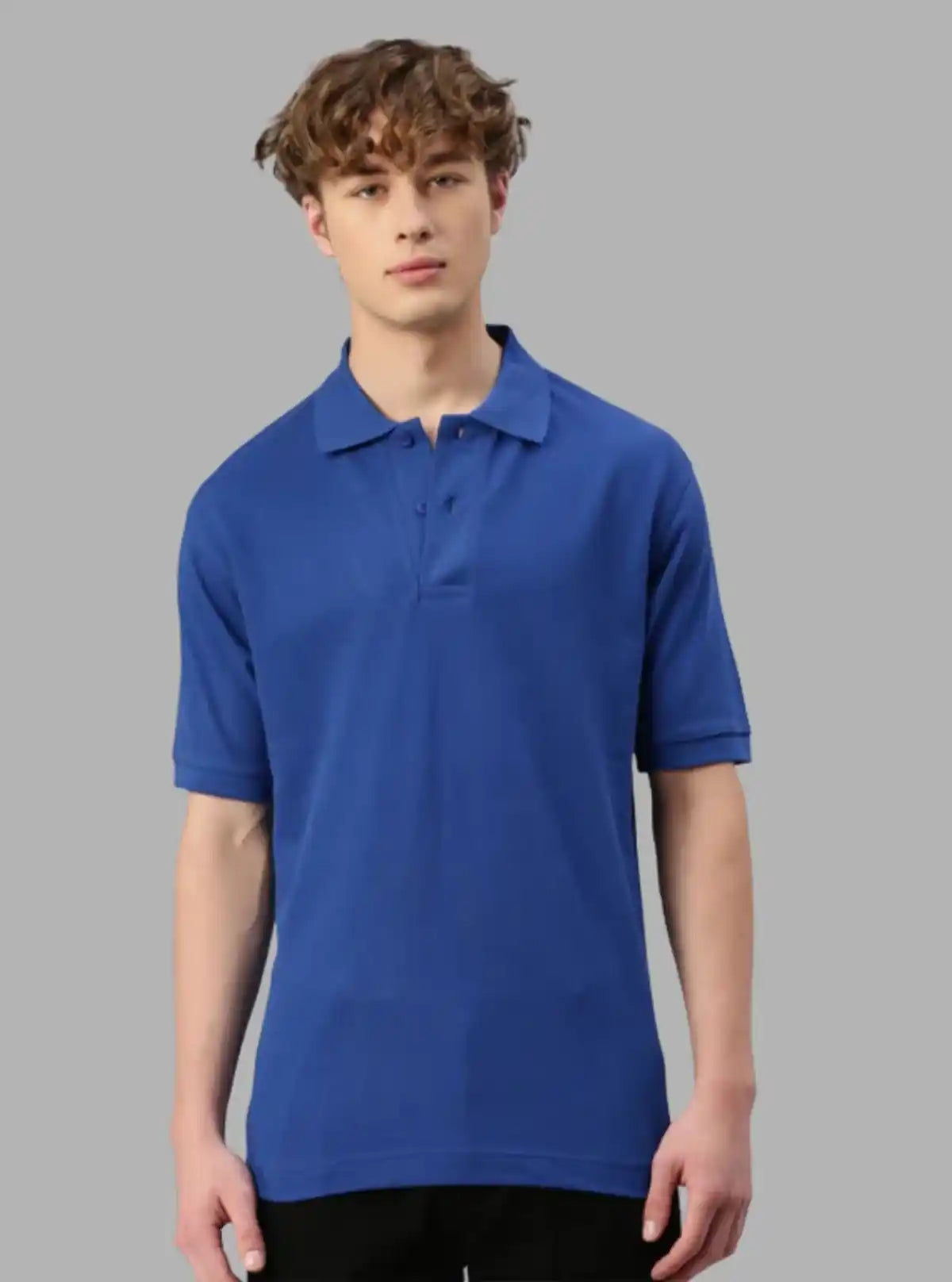 Men’s Royal Blue Polo T-Shirt with Collar & Cuff | 100% Cotton Piqué Knit | Boer & Fitch