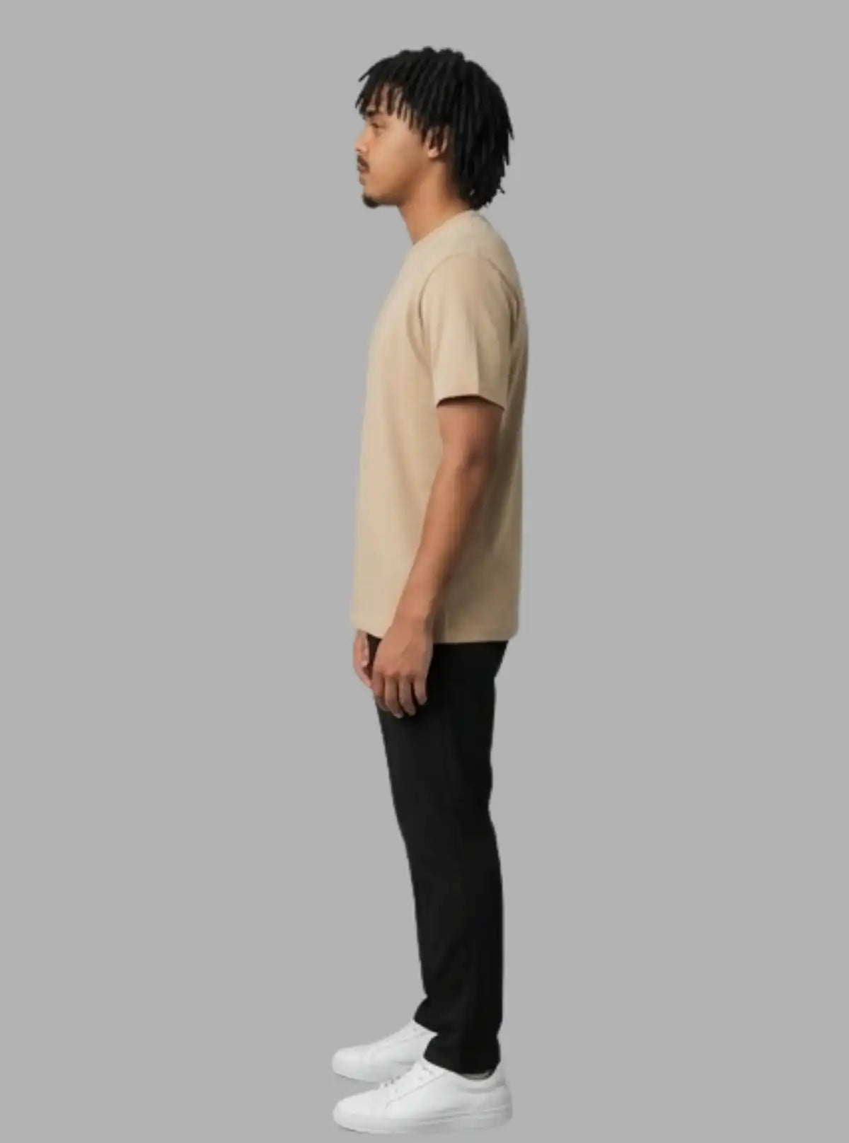 Boer and Fitch Men's Beige Regular Fit Cotton T-Shirt | Essential Crew Neck