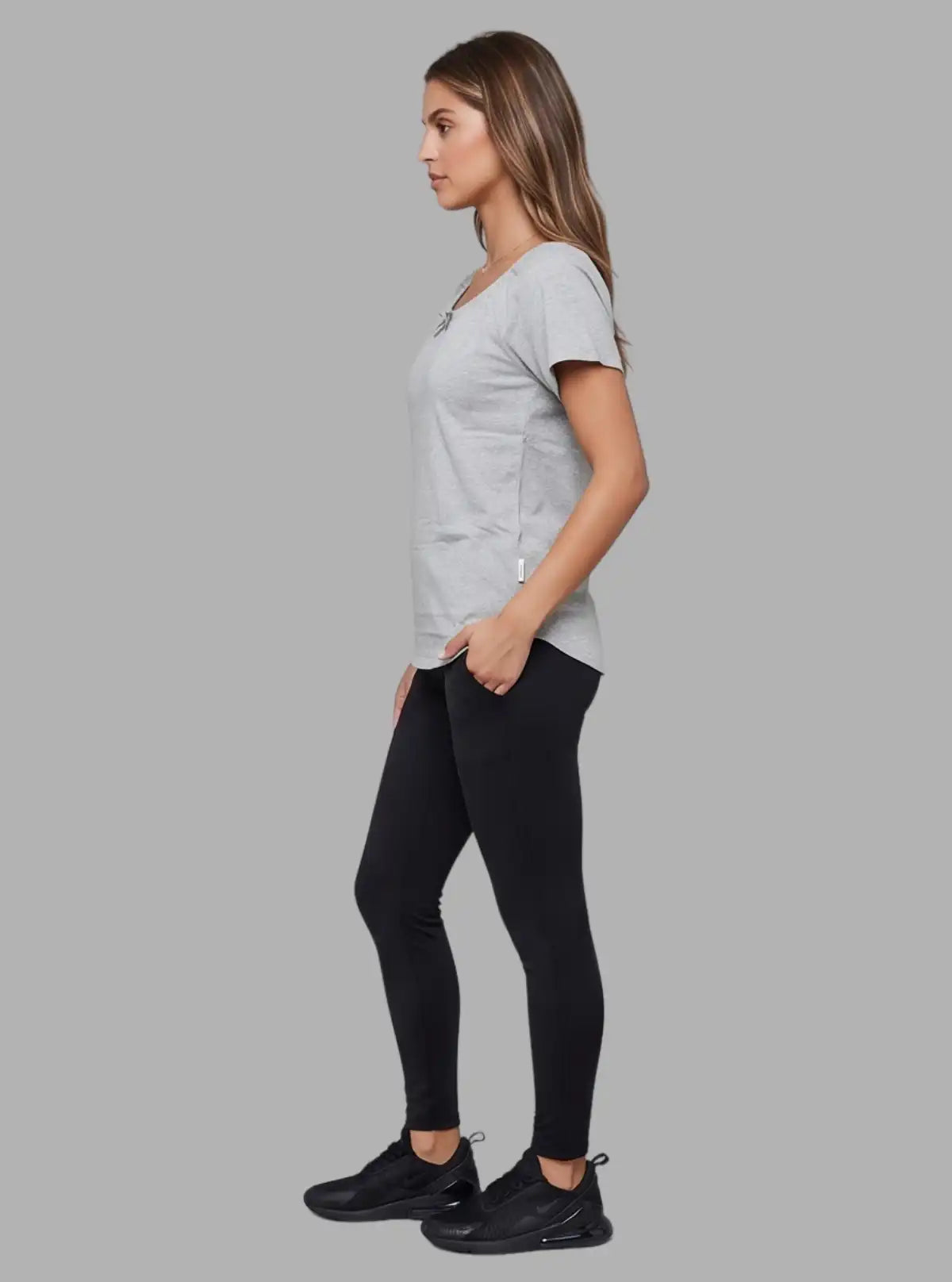 Women’s Grey Melange Pleated Top – Elegant & Comfortable | Boer & Fitch