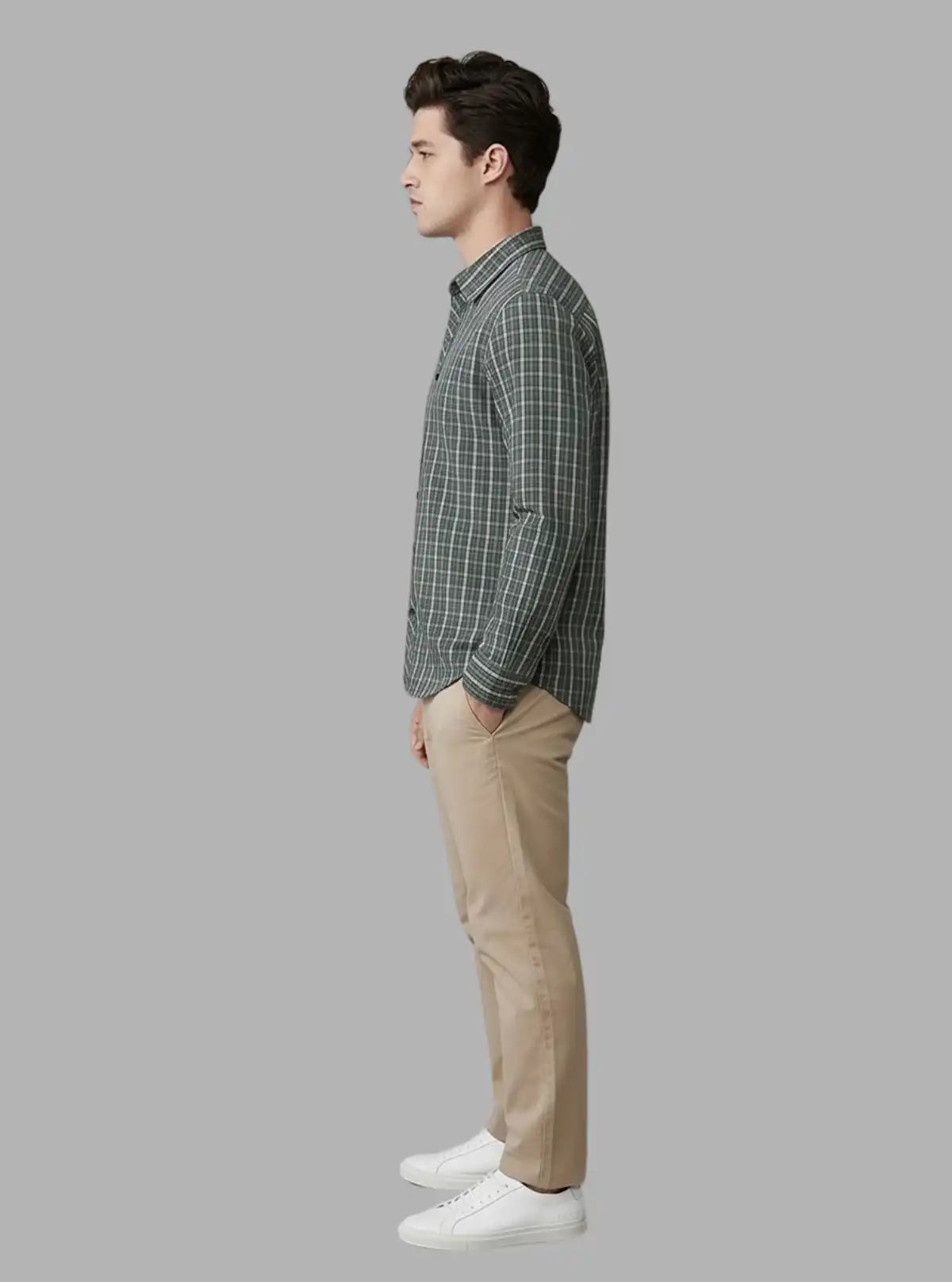 Soft Green Checked Slim Fit Full Sleeve Shirt for Men – Casual & Smart by Boer and Fitch