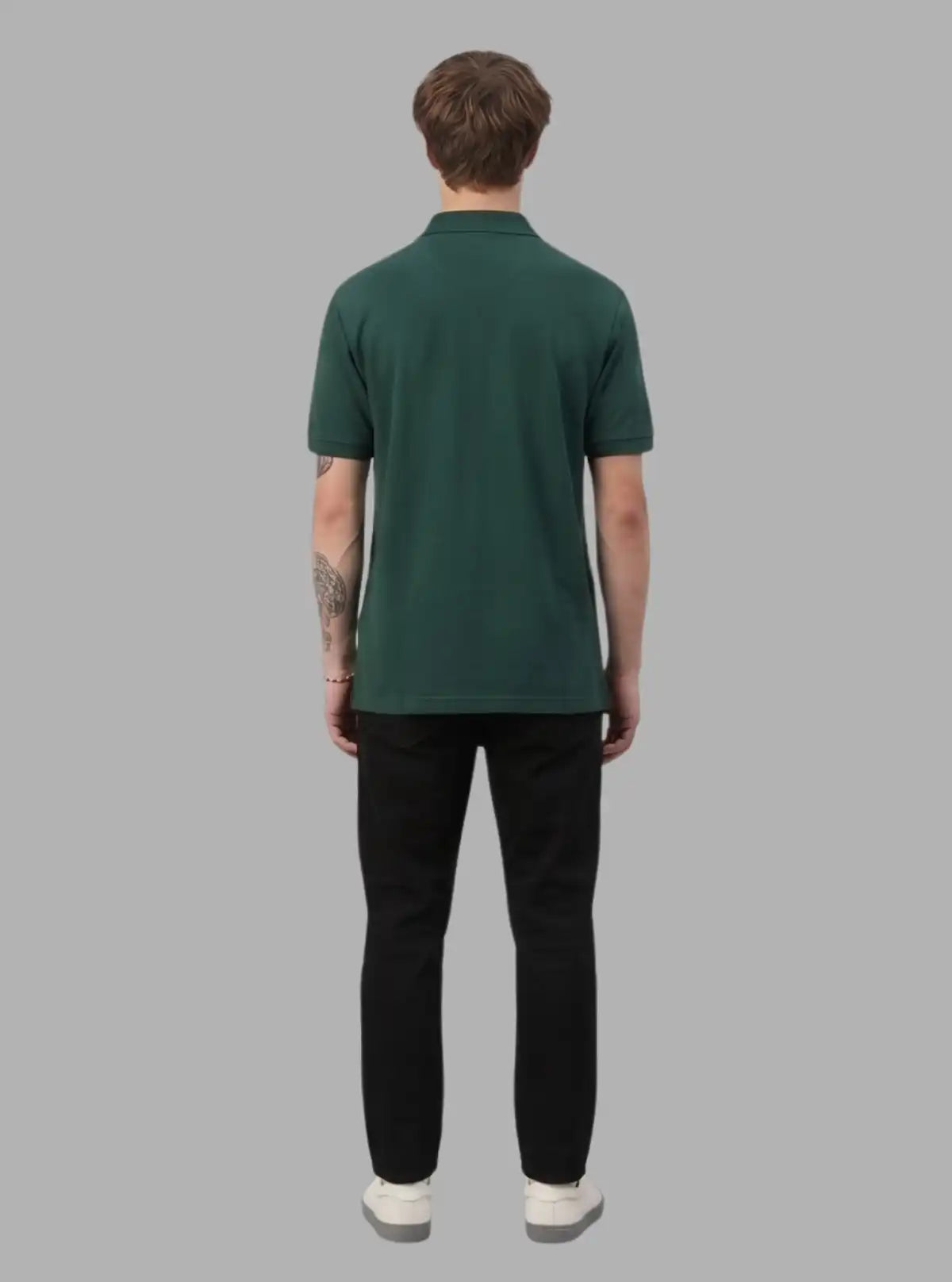 Men’s Bottle Green Polo T-Shirt with Collar & Cuff | 100% Cotton Piqué | Boer & Fitch