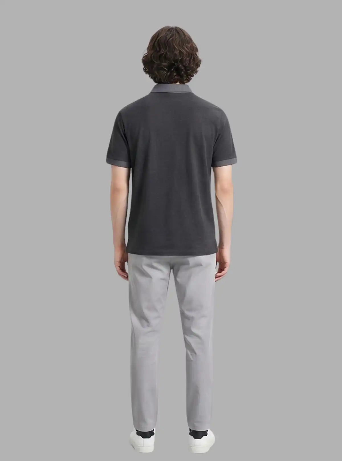 Dark Grey Melange Polo T-Shirt for Men – Casual Style by Boer and Fitch