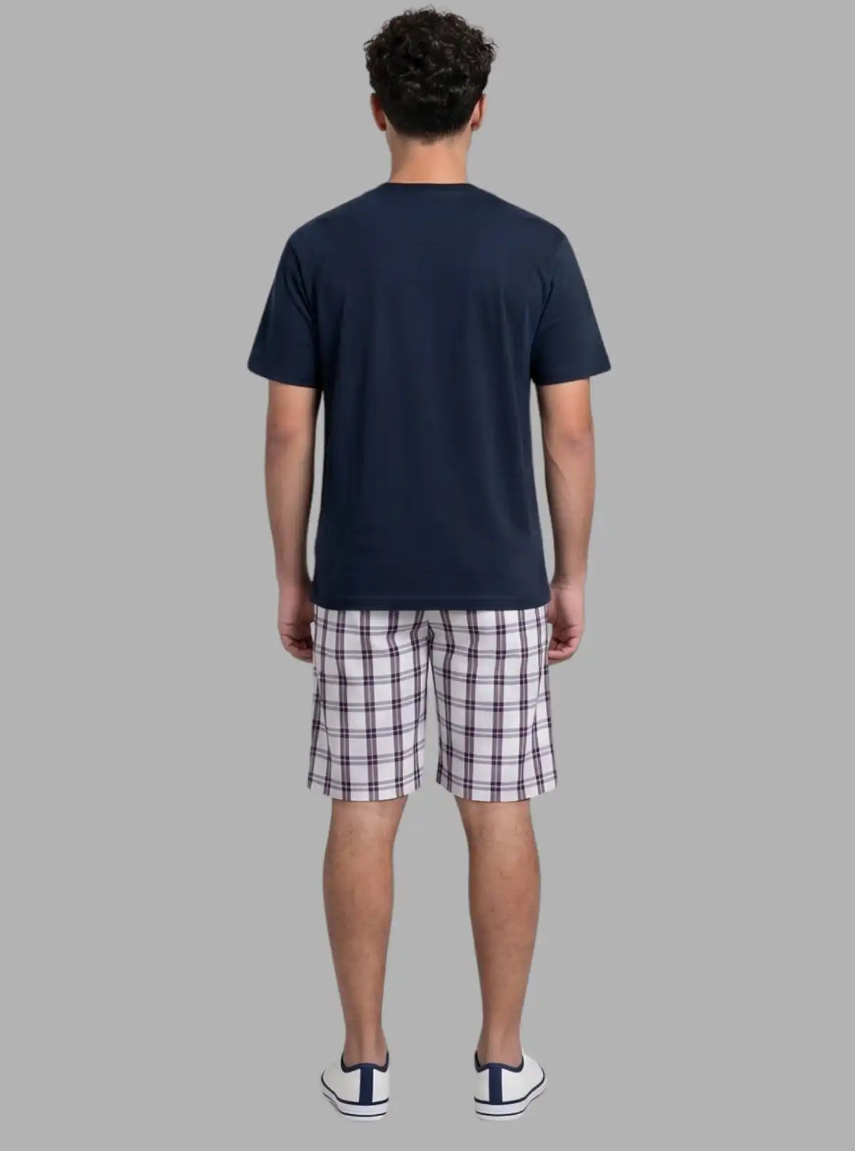 Men’s White Checked Cotton Shorts – Casual Comfort by Boer and Fitch