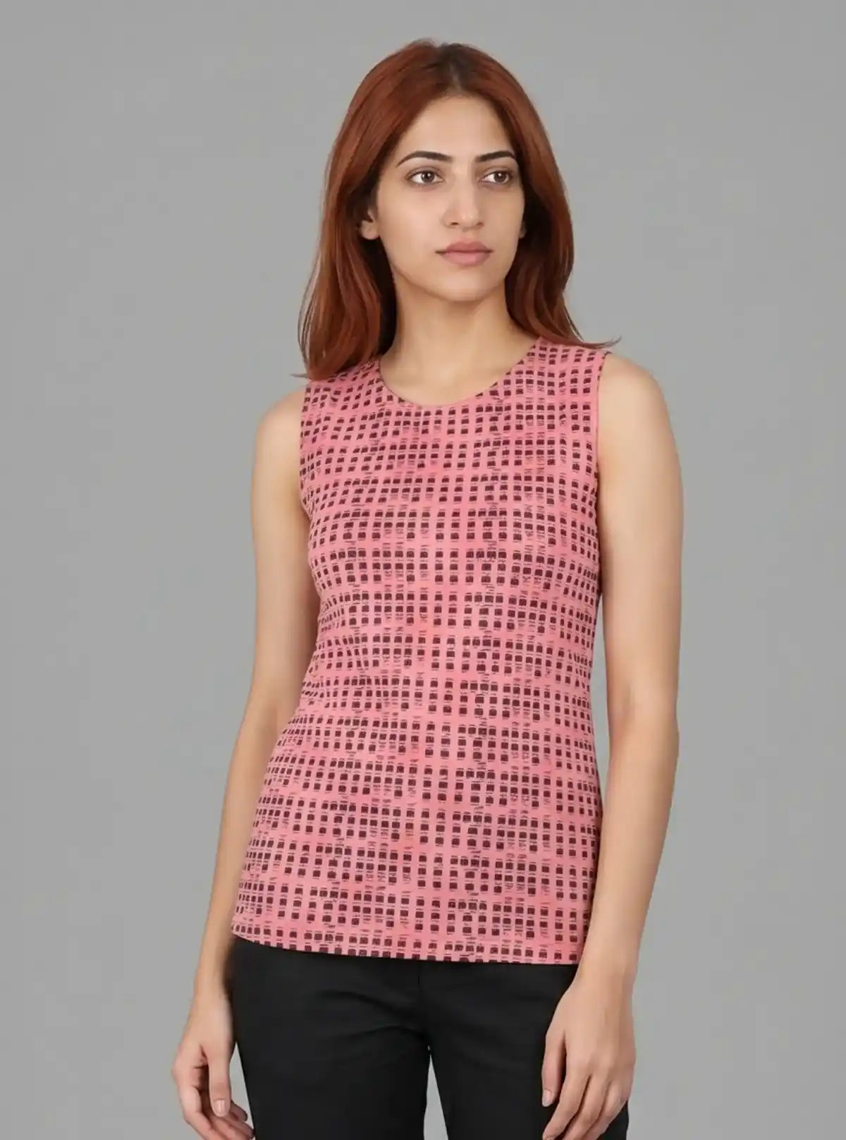 Women’s Pink Symmetrical Square Dotted Top – Boer and Fitch