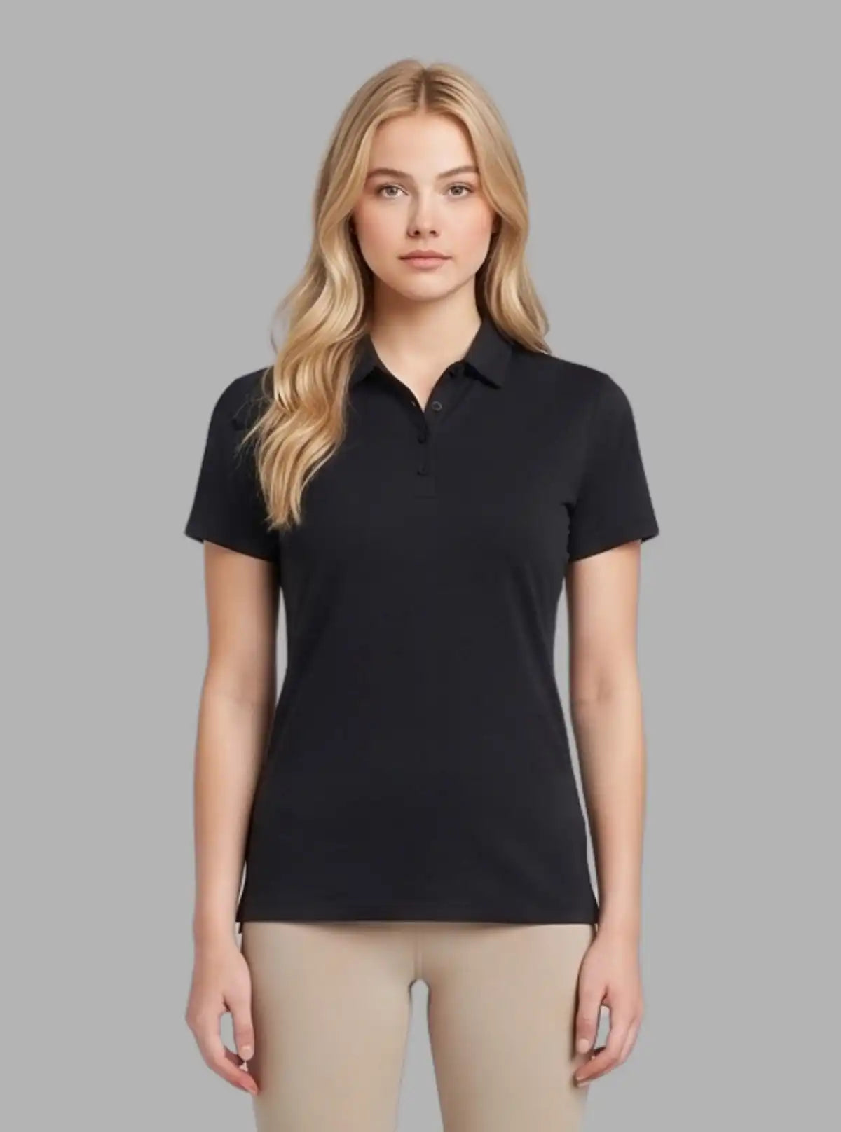 Women’s Black Pique Polo T-Shirt – Stylish & Comfortable | Boer & Fitch