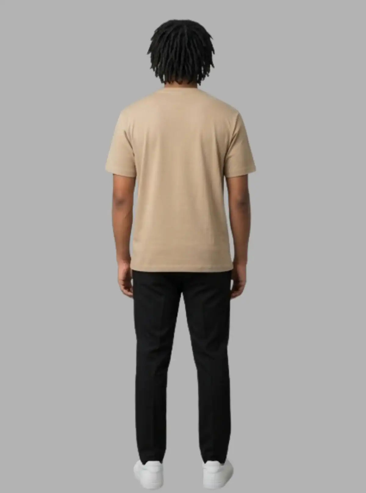 Boer and Fitch Men's Beige Regular Fit Cotton T-Shirt | Essential Crew Neck