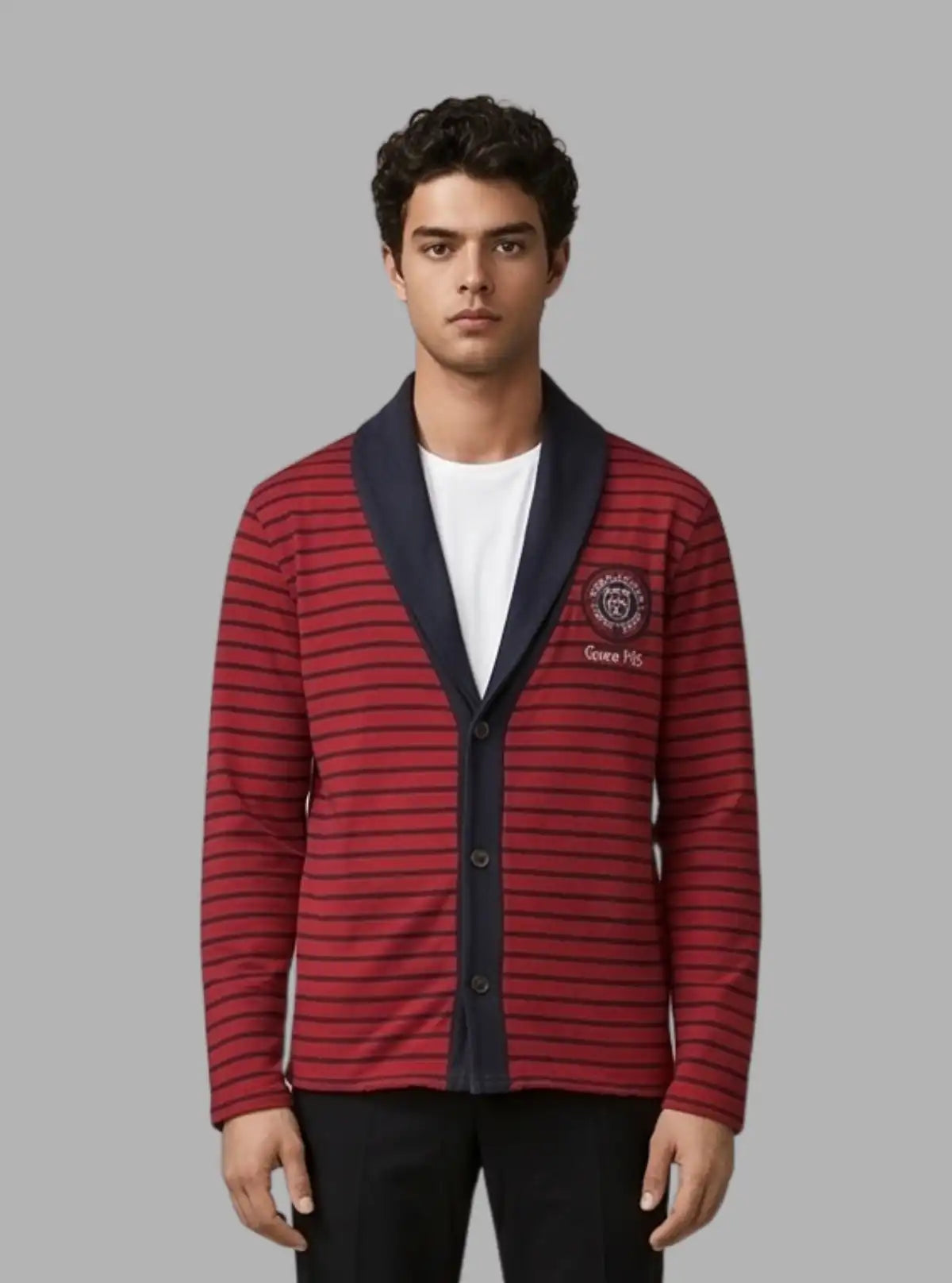 Red Shawl Collar Cardigan Set for Men – Boer and Fitch