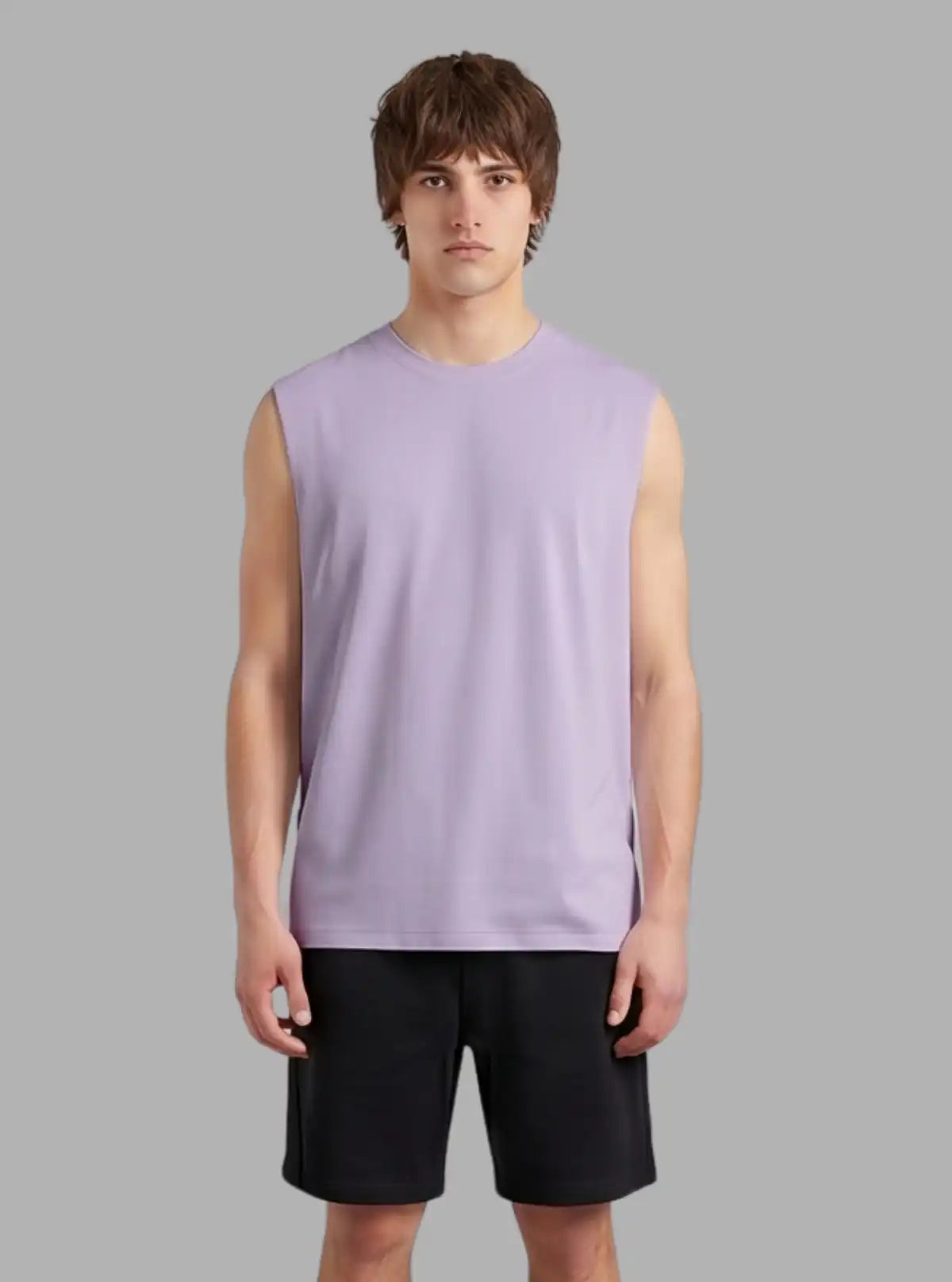Boer and Fitch Oversized Lavender Tank for Men | 100% Cotton Soft Touch Tank Top