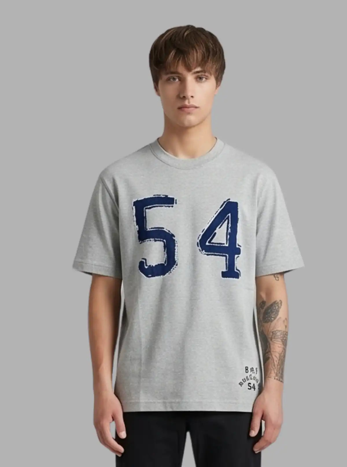 Men’s Grey Flock Print T-Shirt | Stylish Casual Cotton Tee by Boer and Fitch