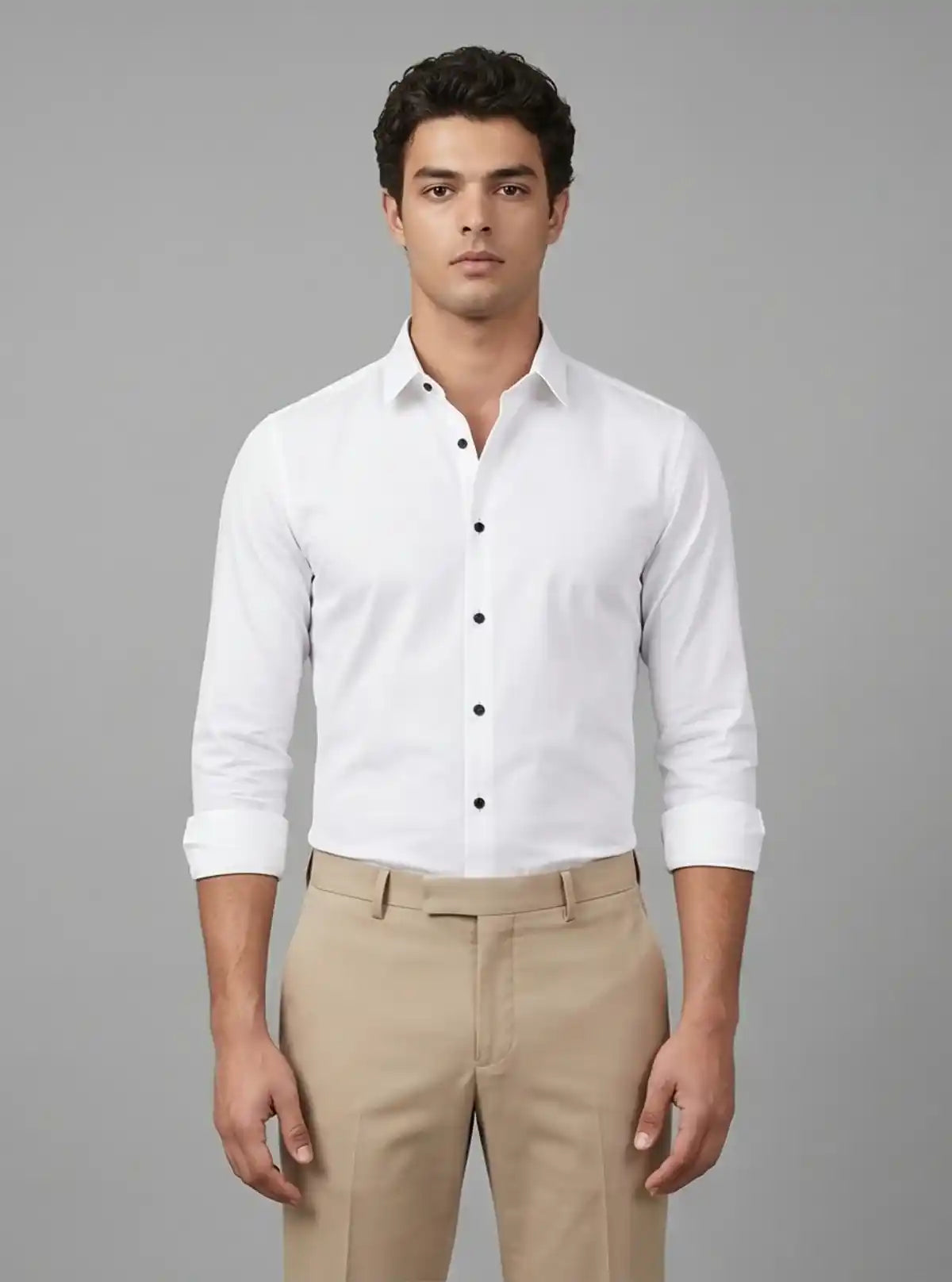 Men's White Long Sleeve Poly Shirt – Classic & Crisp Everyday Wear by Boer and Fitch