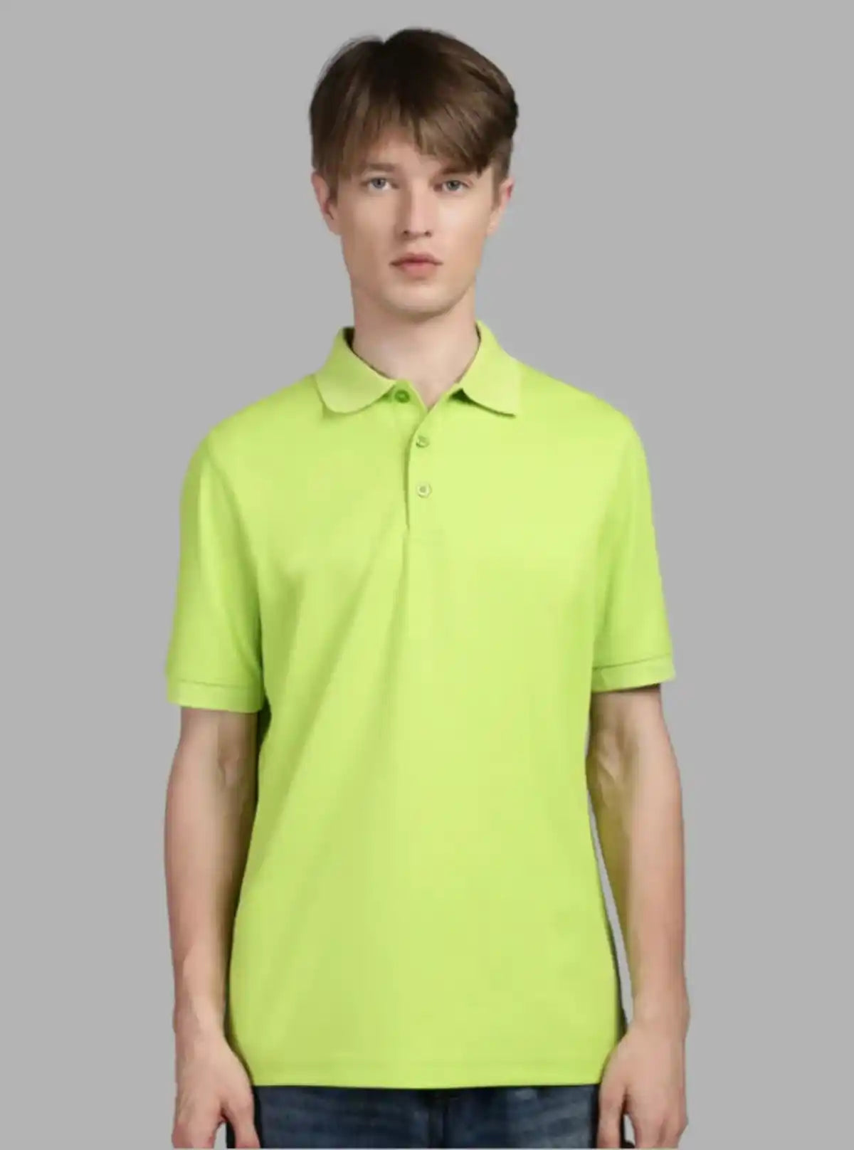 Men’s Bright Green Pique Polo T-Shirt – Vibrant, Classic & Breathable Fit