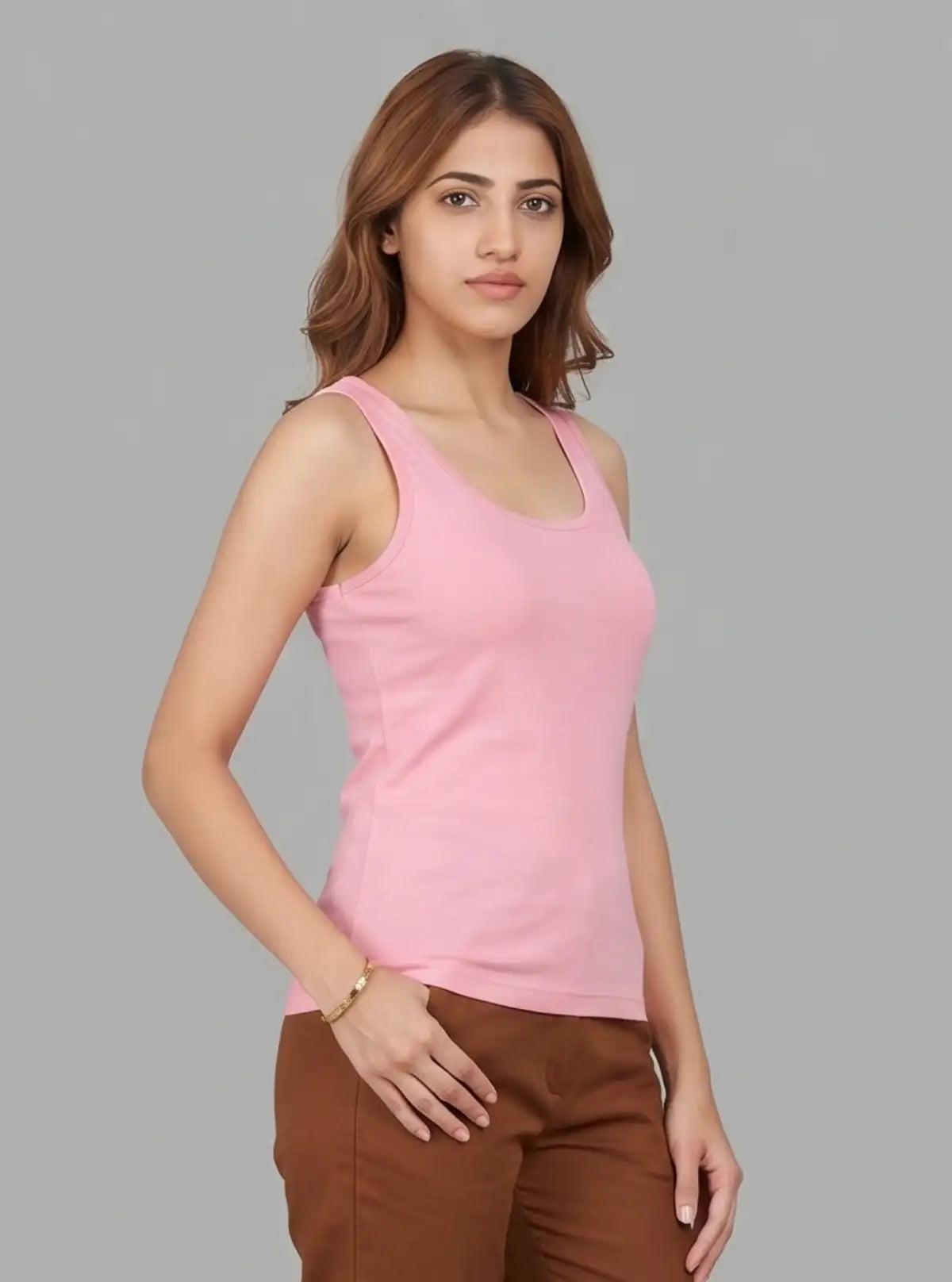 Women’s Solid Pink Sleeveless Top – Boer and Fitch