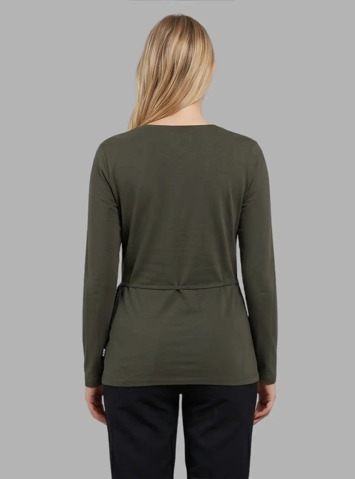 Women's Dark Green Front Knot Shrug in 100% Cotton Feather Touch Fabric