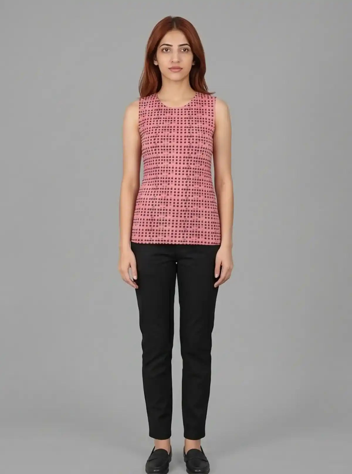 Women’s Pink Symmetrical Square Dotted Top – Boer and Fitch