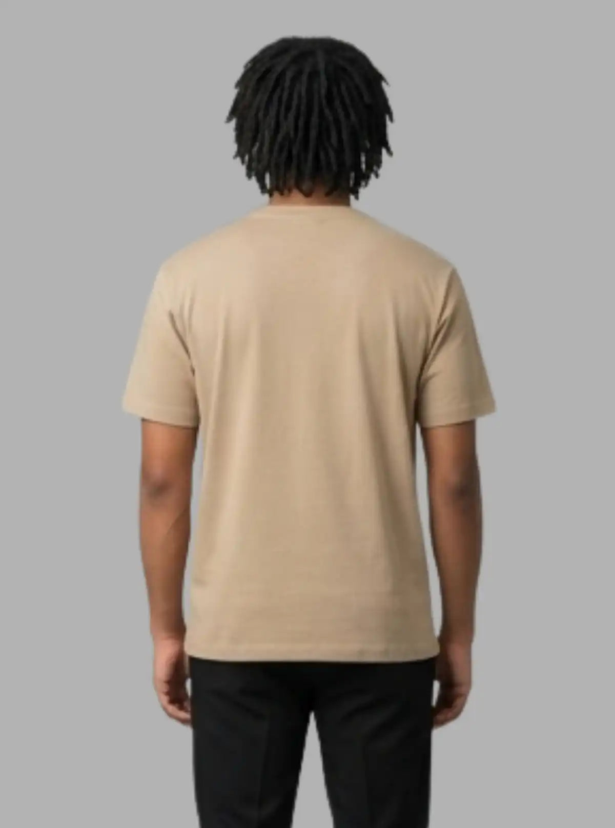 Boer and Fitch Men's Beige "Wassup" Printed Cotton T-Shirt | Graphic Crew Neck Tee