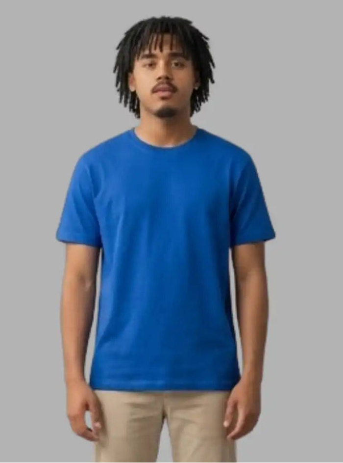 Boer and Fitch Men's Royal Blue Regular Fit Cotton T-Shirt | Essential Crew Neck