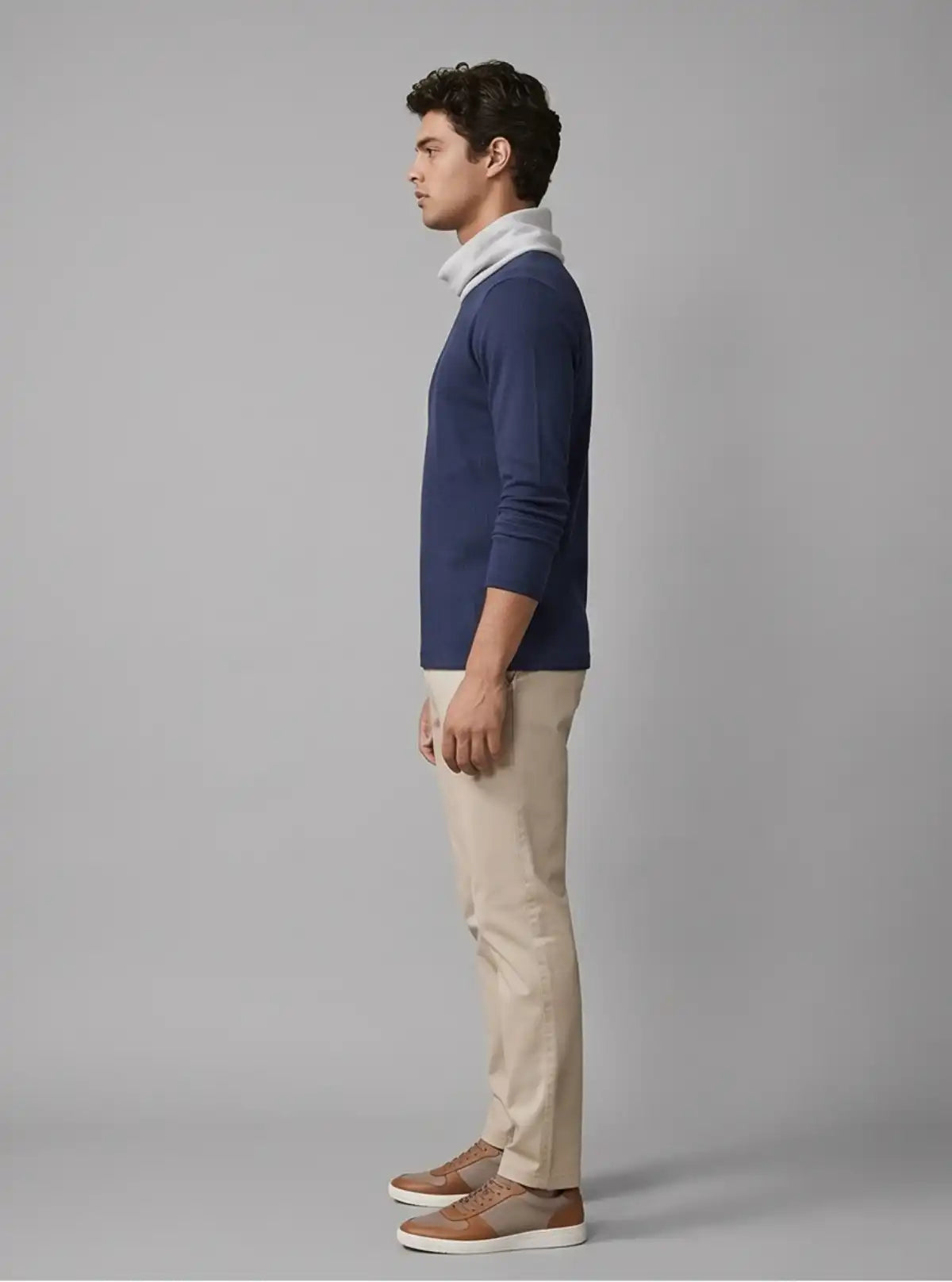 Blue Melange Roll Neck Hoody for Men – Boer and Fitch