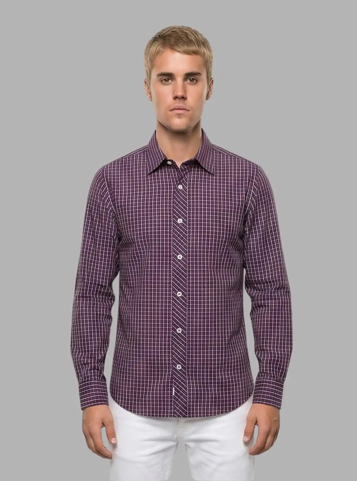 Plum Classic Checked Slim Fit Full Sleeve Shirt for Men – Casual & Smart by Boer and Fitch
