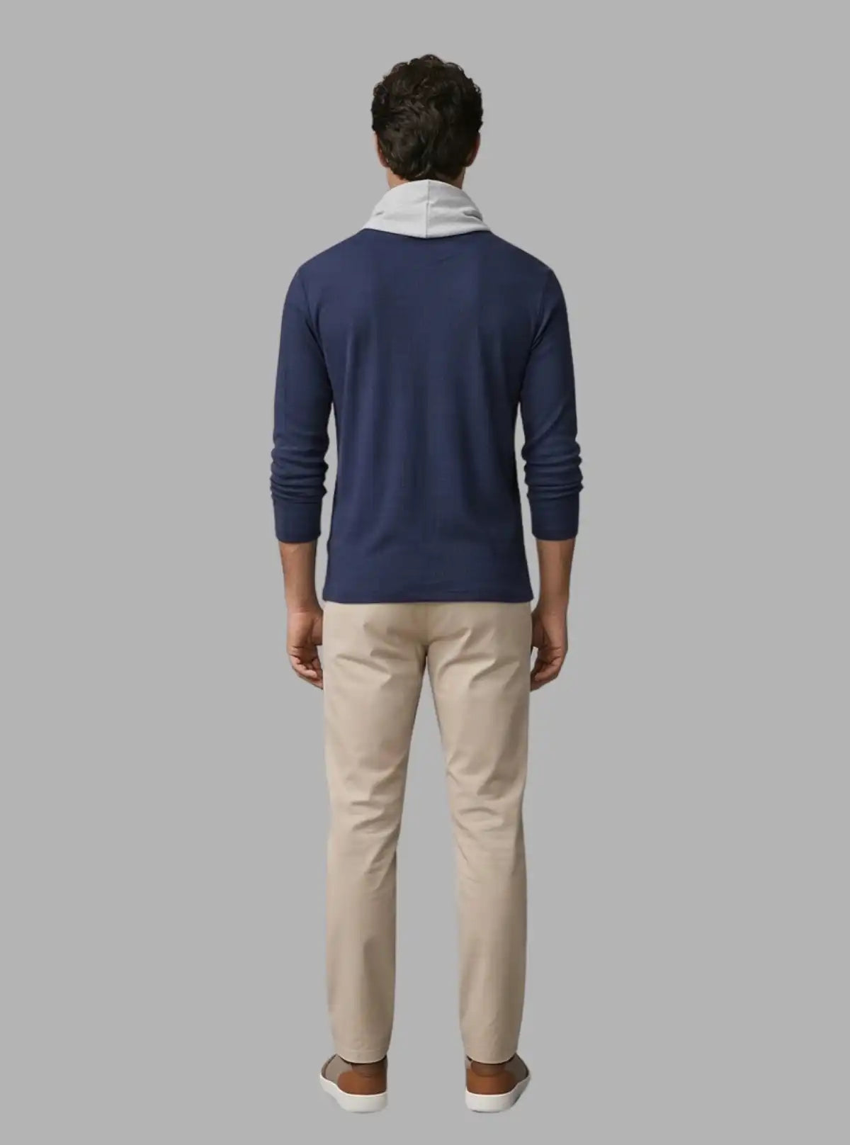Blue Melange Roll Neck Hoody for Men – Boer and Fitch
