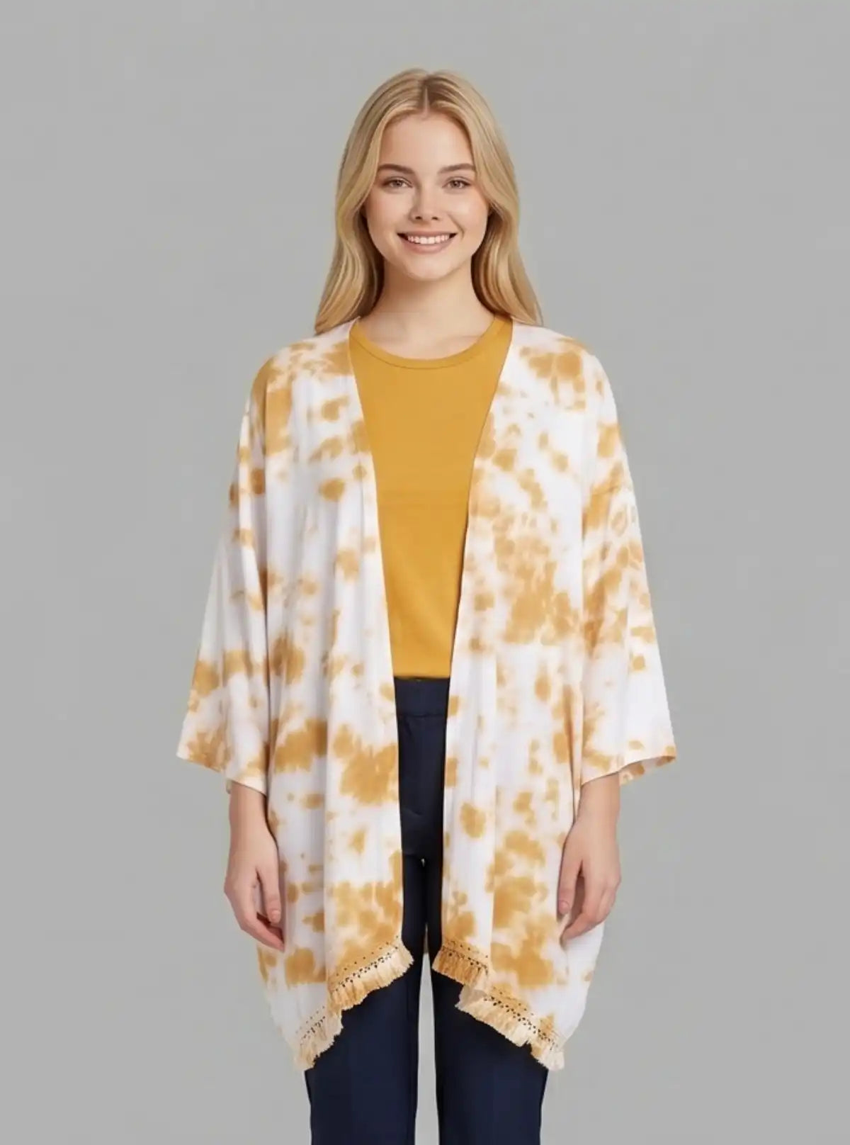 Women's White Tie and Dye Shrug in 100% Cotton | Stylish Layer | Boer and Fitch