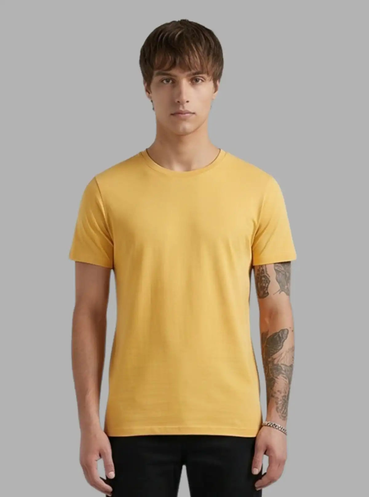 Mustard Crew Neck T-Shirt for Men – Boer and Fitch