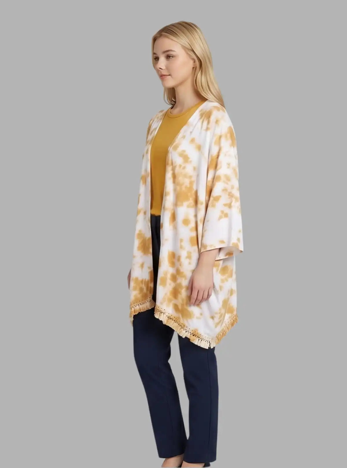 Women's White Tie and Dye Shrug in 100% Cotton | Stylish Layer | Boer and Fitch