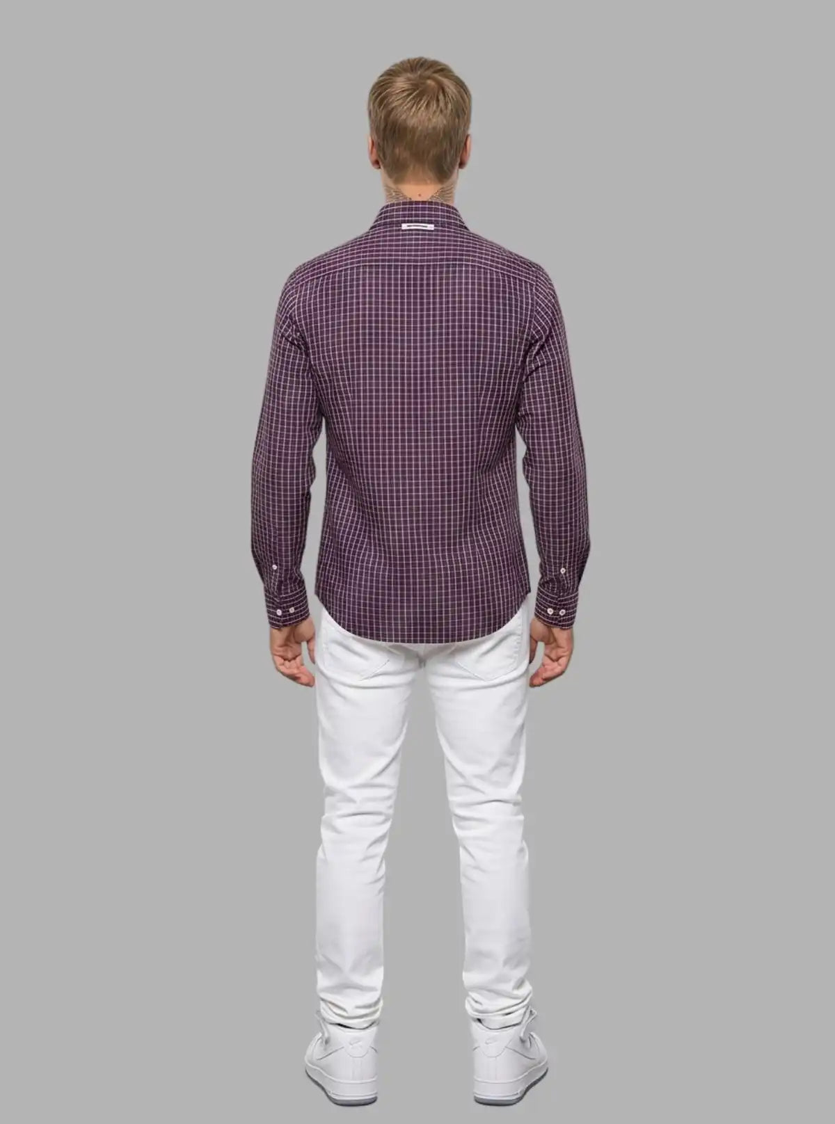Plum Classic Checked Slim Fit Full Sleeve Shirt for Men – Casual & Smart by Boer and Fitch