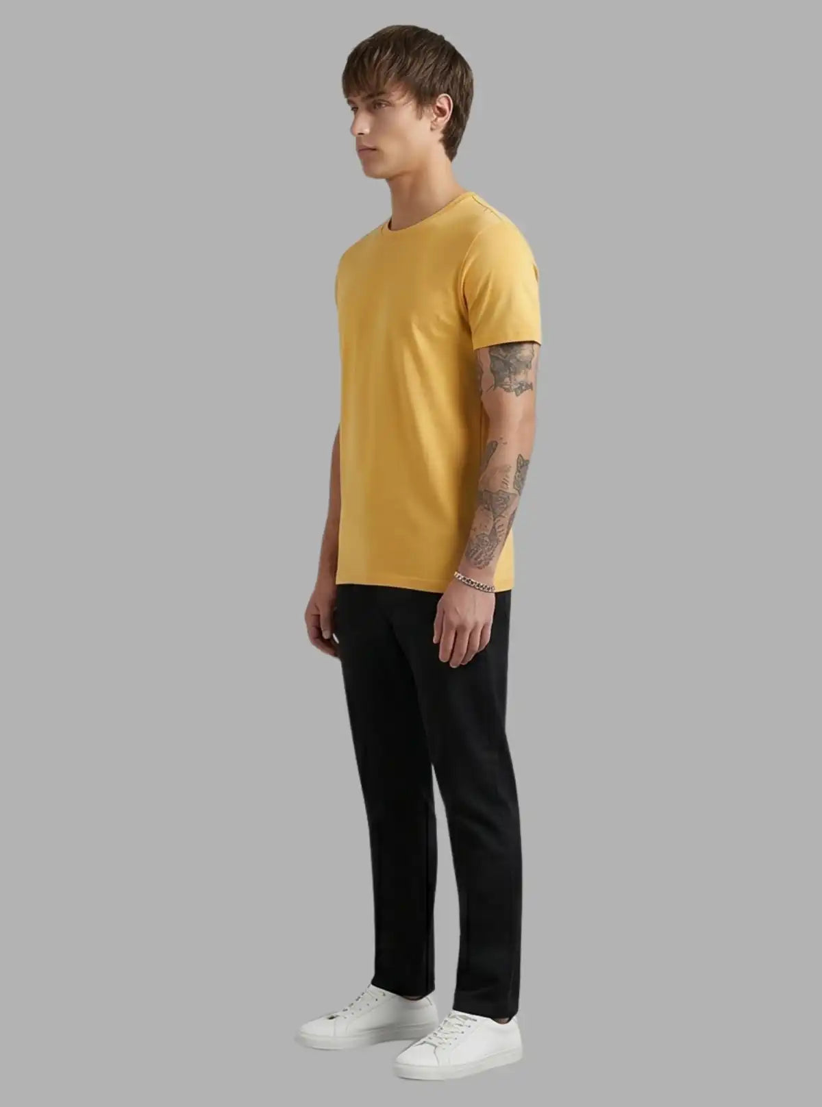 Mustard Crew Neck T-Shirt for Men – Boer and Fitch