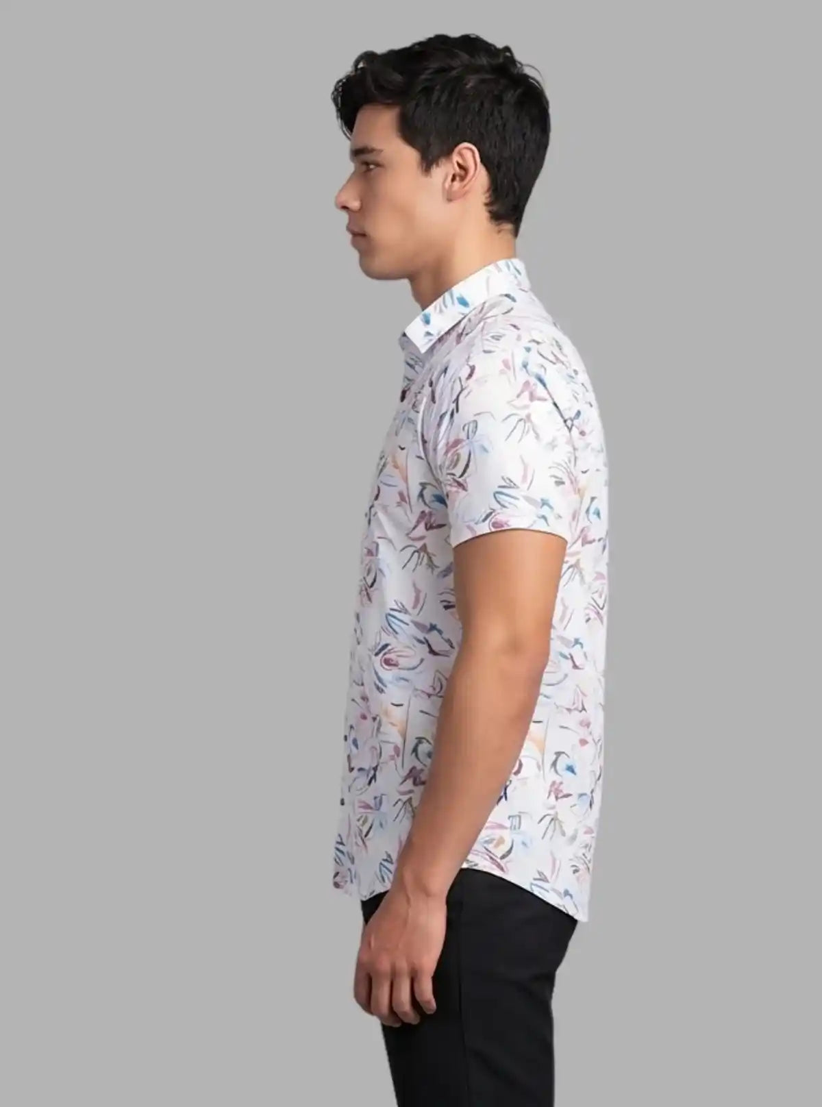 Men’s Multi Color Printed Poly Shirt – Vibrant & Stylish Casual Wear by Boer & Fitch