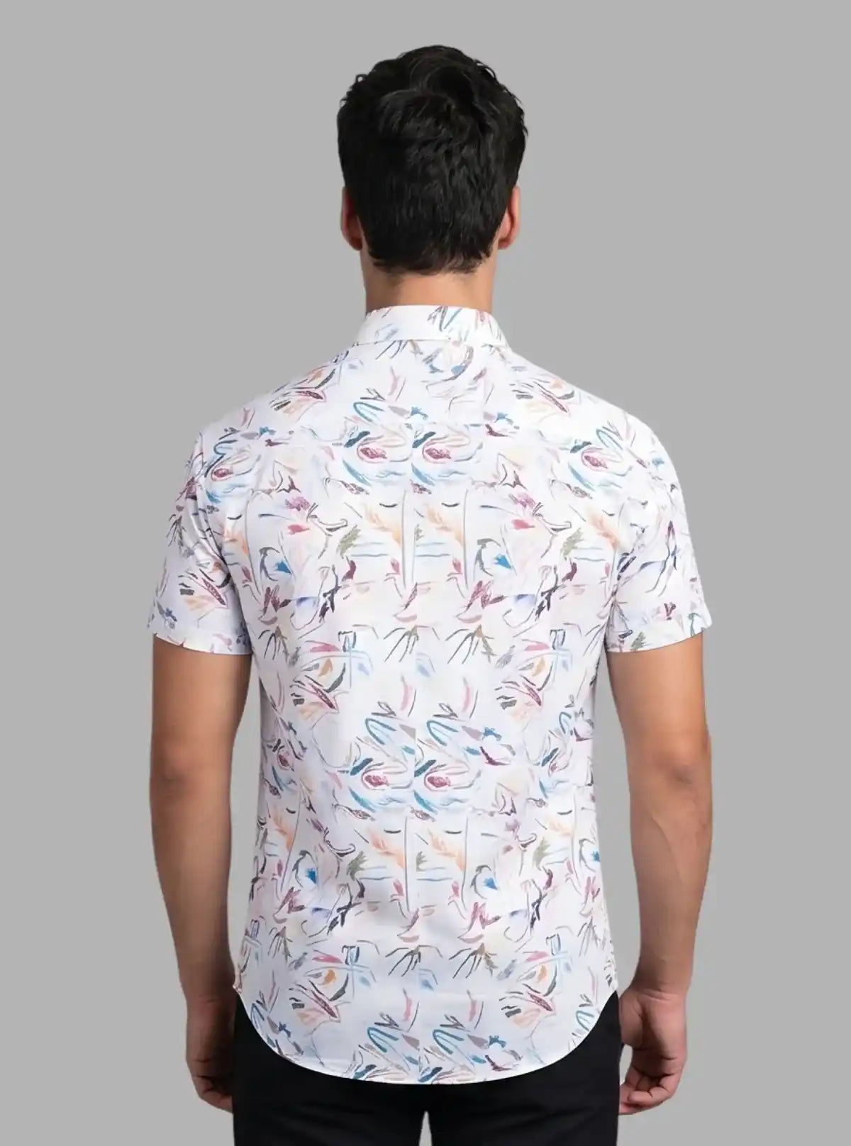Men’s Multi Color Printed Poly Shirt – Vibrant & Stylish Casual Wear by Boer & Fitch