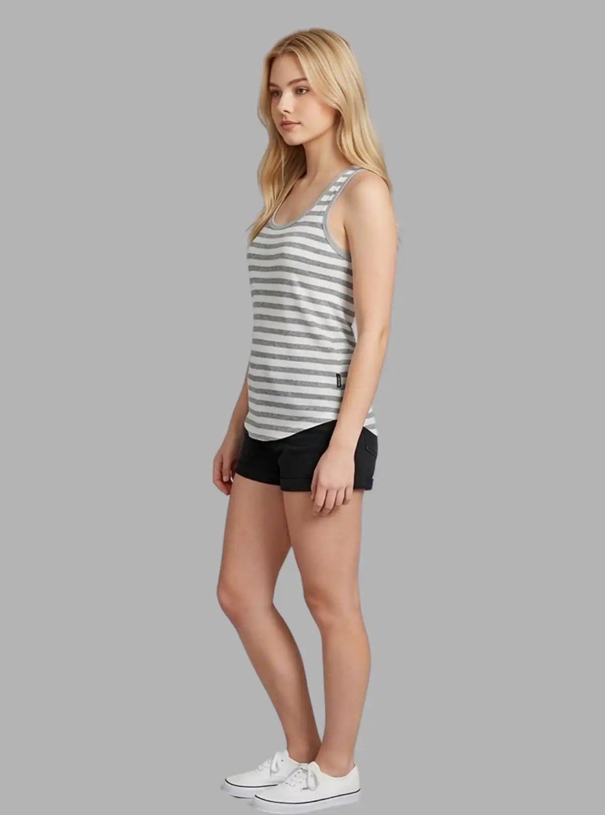 Women’s Striped Melange Sleeveless Top – Stylish & Comfortable | Boer & Fitch