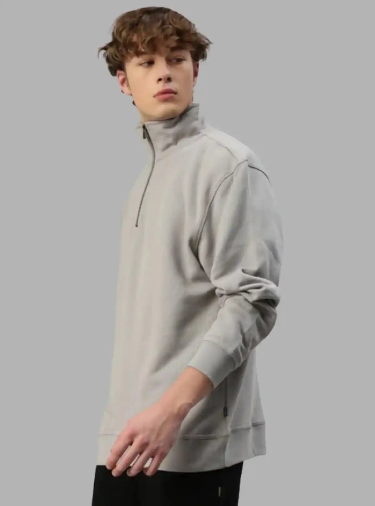 Men’s Grey Zipper Collar Cardigan – Smart Layers for Modern Comfort