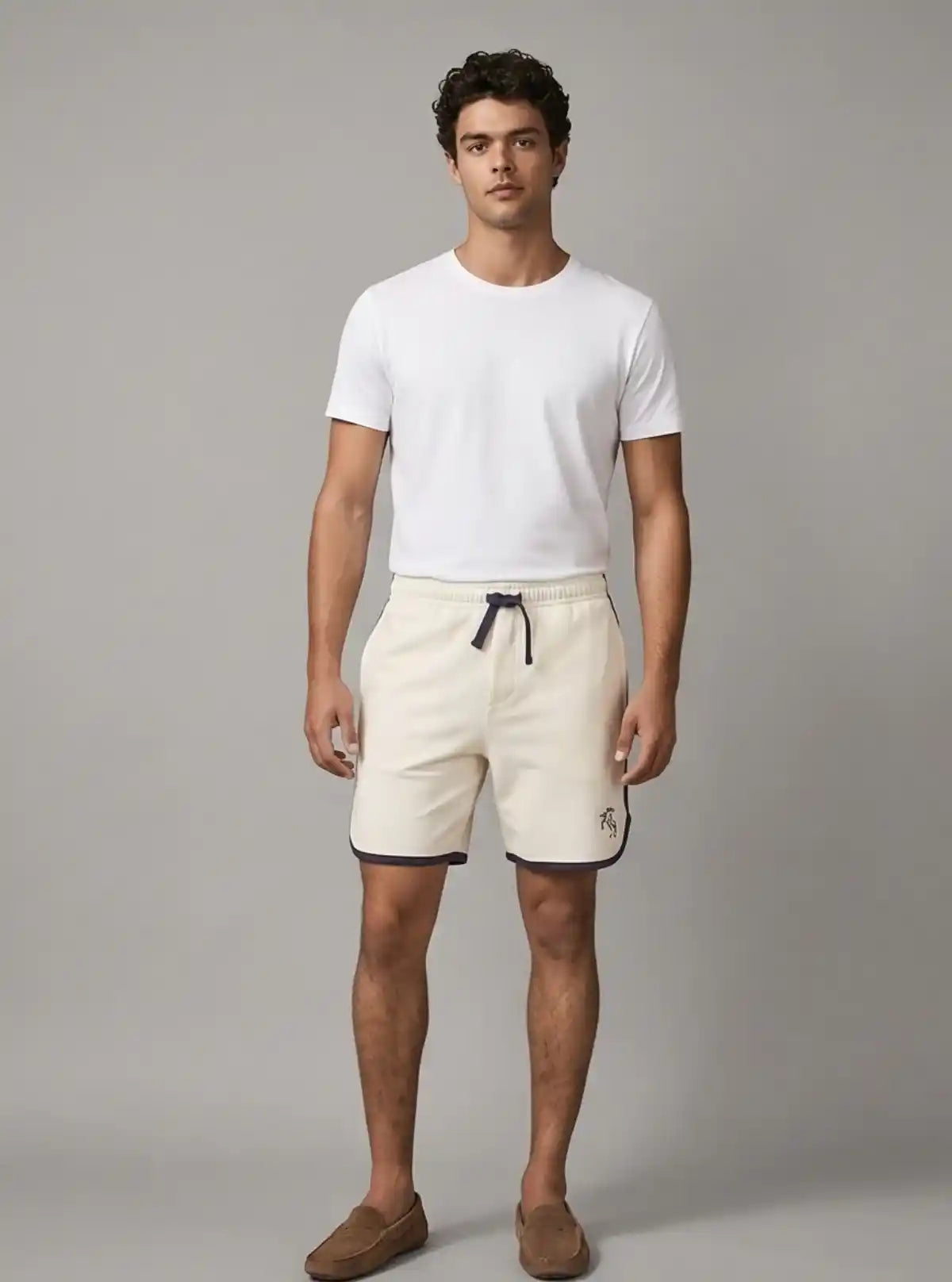 Boer and Fitch Men’s Ecru Fleece Shorts – Comfortable Casual Lounge Wear