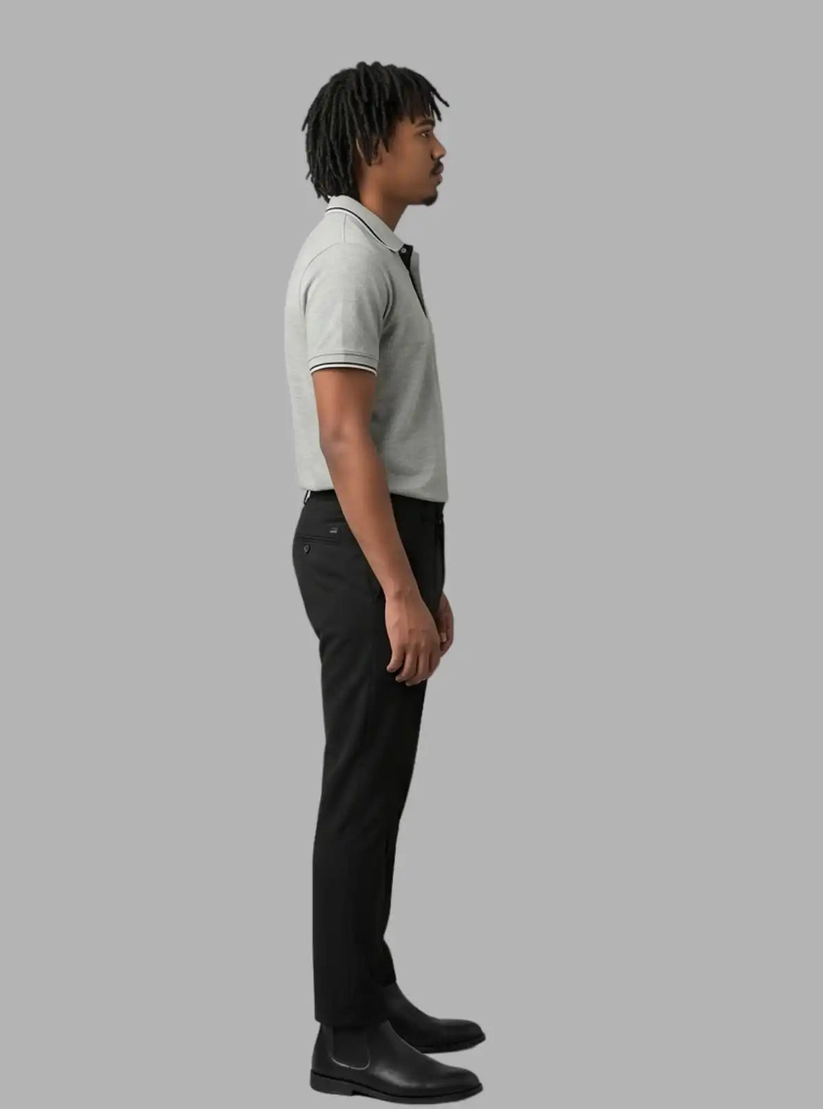 Boer and Fitch Essential Grey Melange Polo with Tipping | 100% Cotton Pique