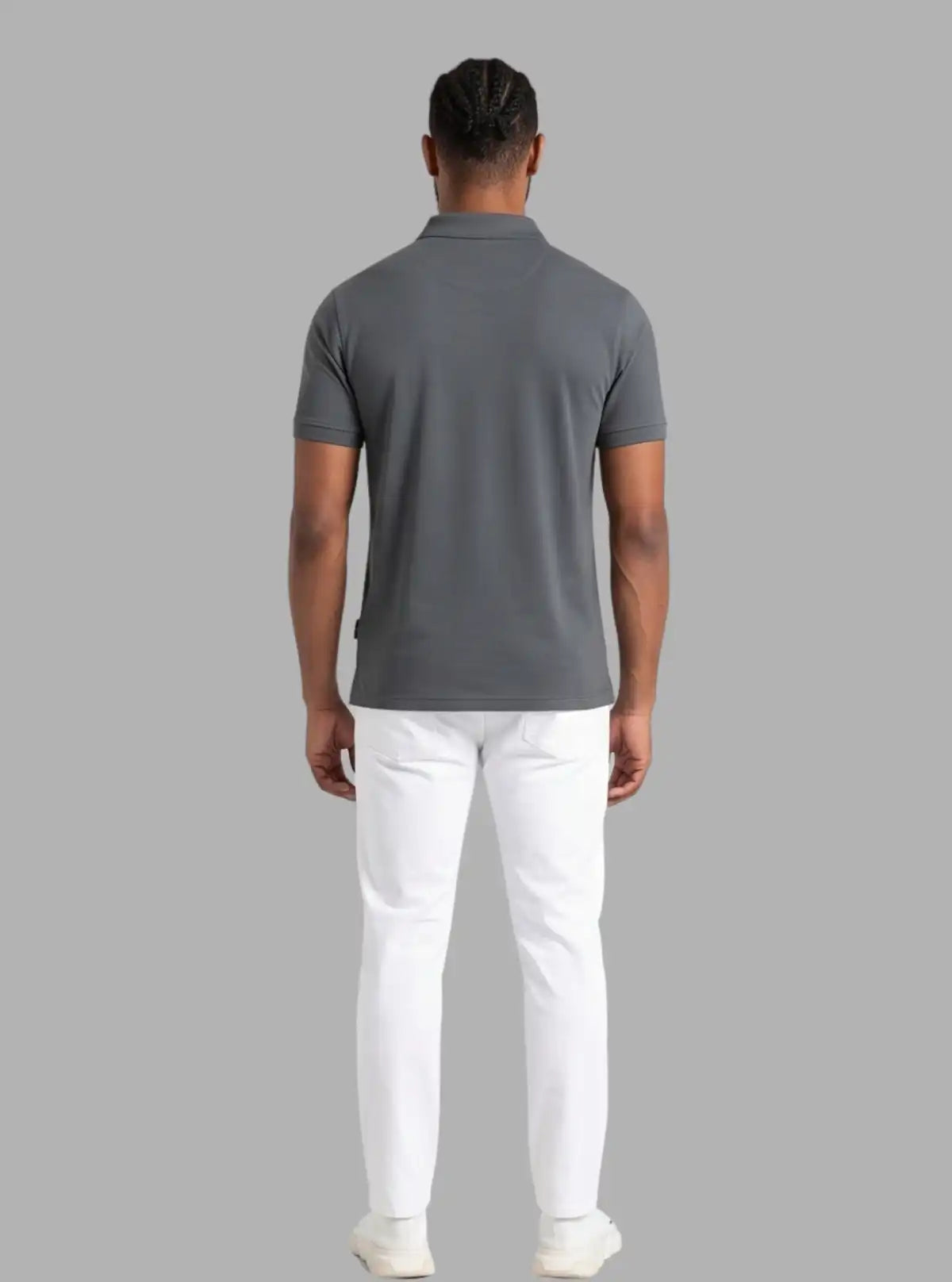 Men’s Carbon Grey Polo T-Shirt with Collar & Cuff | 100% Cotton Piqué by Boer and Fitch