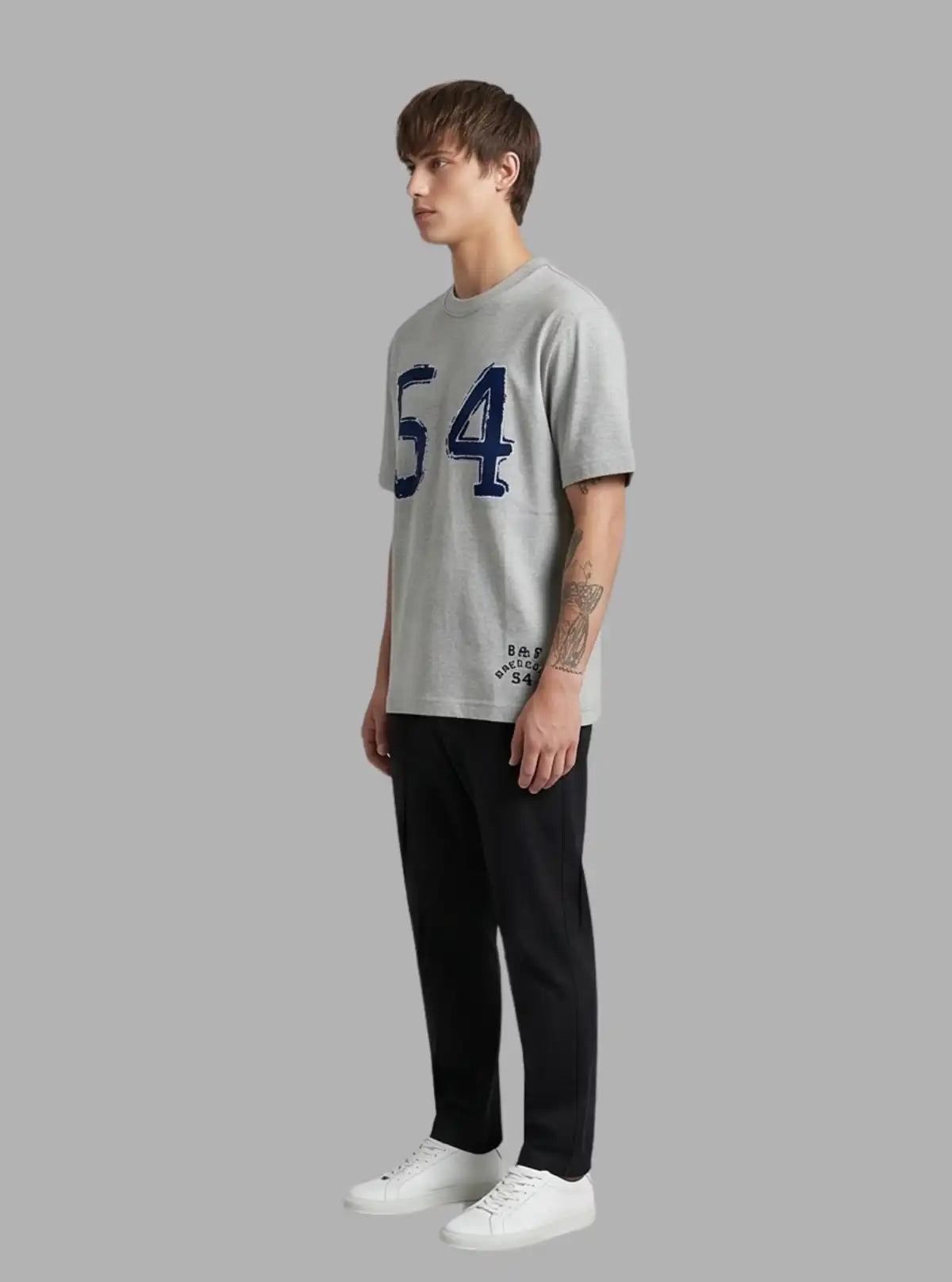 Men’s Grey Flock Print T-Shirt | Stylish Casual Cotton Tee by Boer and Fitch