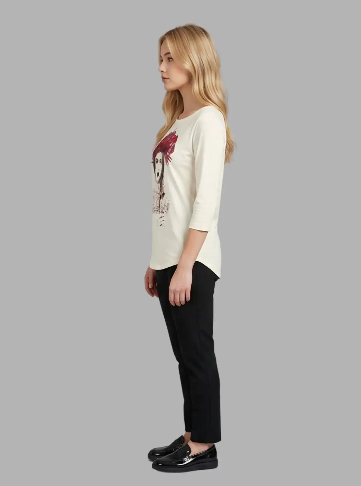 Women’s Classic White Printed Top – Stylish & Comfortable | Boer & Fitch