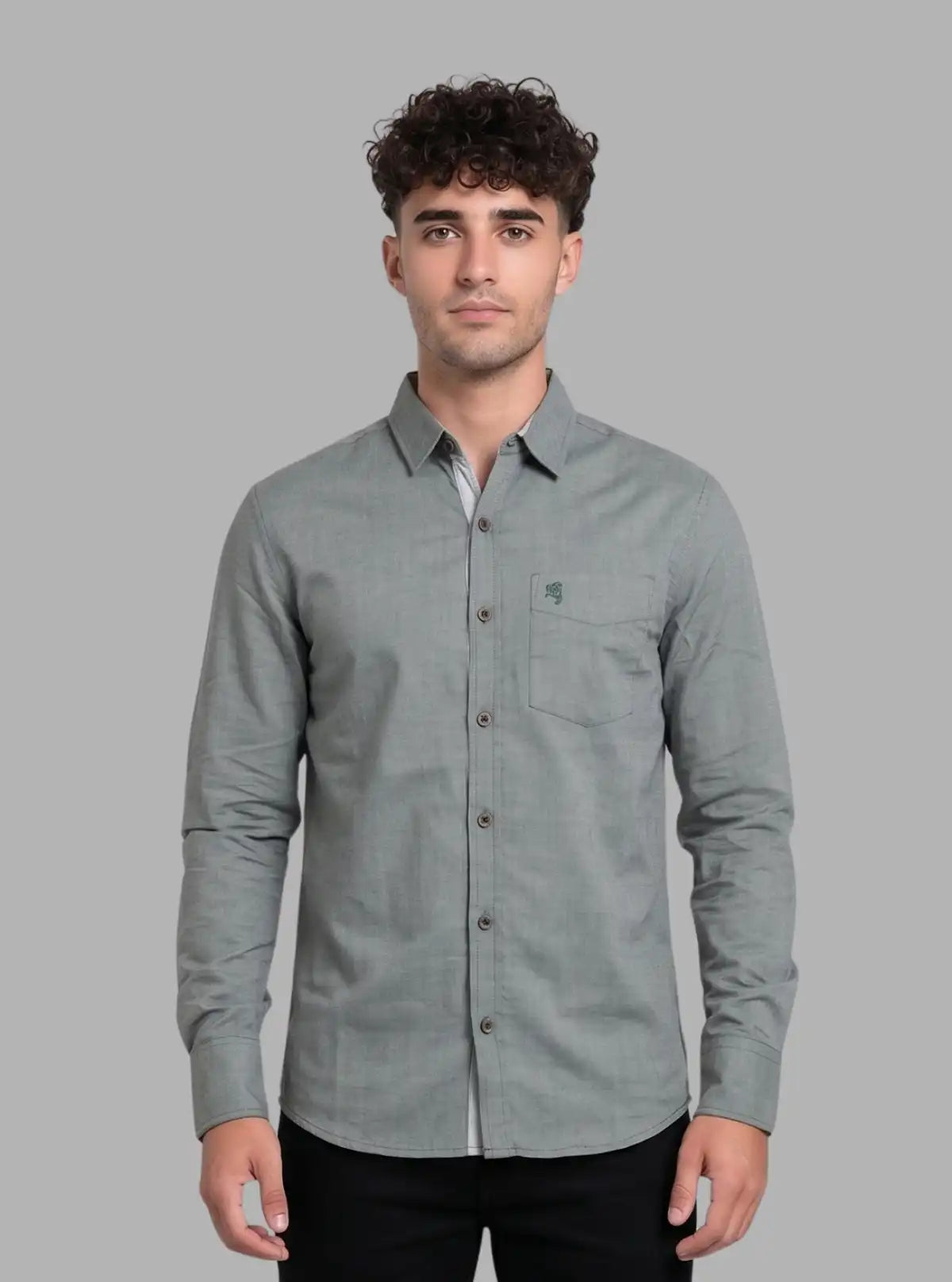 Slim Fit Eyebird Green Long Sleeve Shirt for Men – Casual Cotton Shirt by Boer and Fitch
