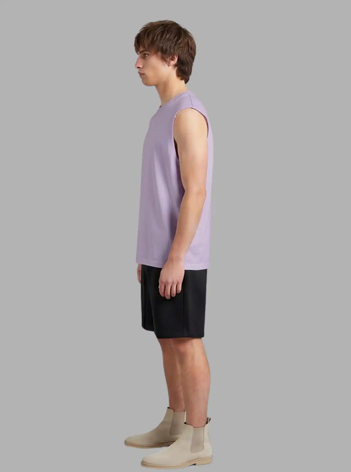 Boer and Fitch Oversized Lavender Tank for Men | 100% Cotton Soft Touch Tank Top