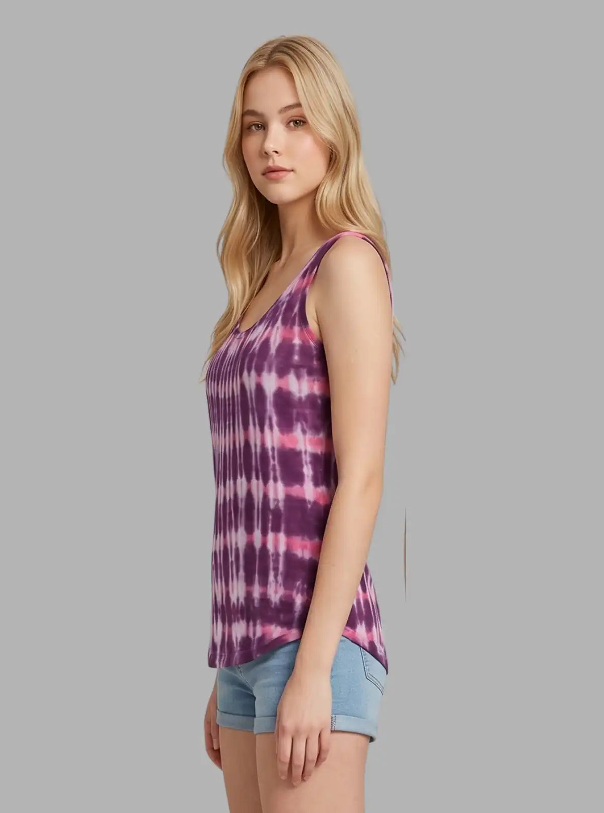 Women’s Purple Abstract Sleeveless Top – Trendy & Comfortable | Boer & Fitch