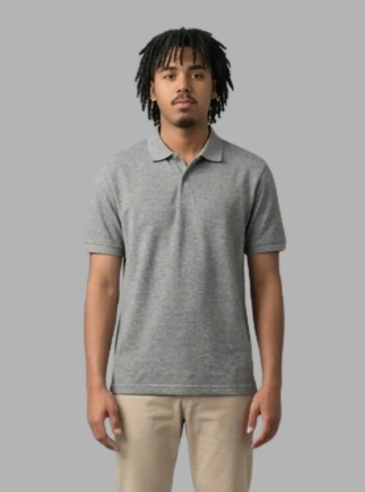 Boer and Fitch Essential Grey Melange Polo Shirt for Men | 100% Cotton Pique