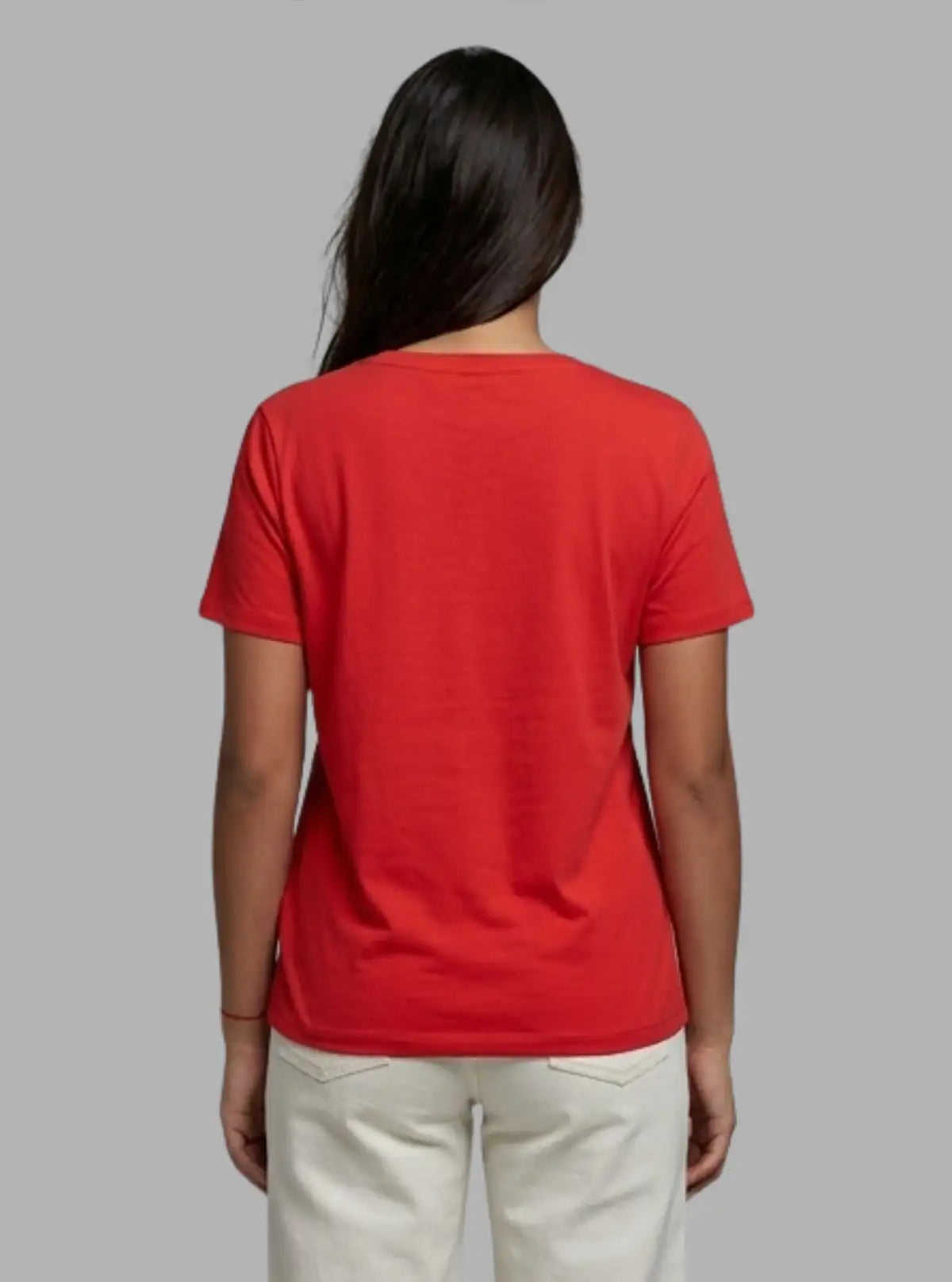 Women’s Coral Chest Printed V-Neck Short Sleeve Cotton Jersey T-Shirt by Boer and Fitch