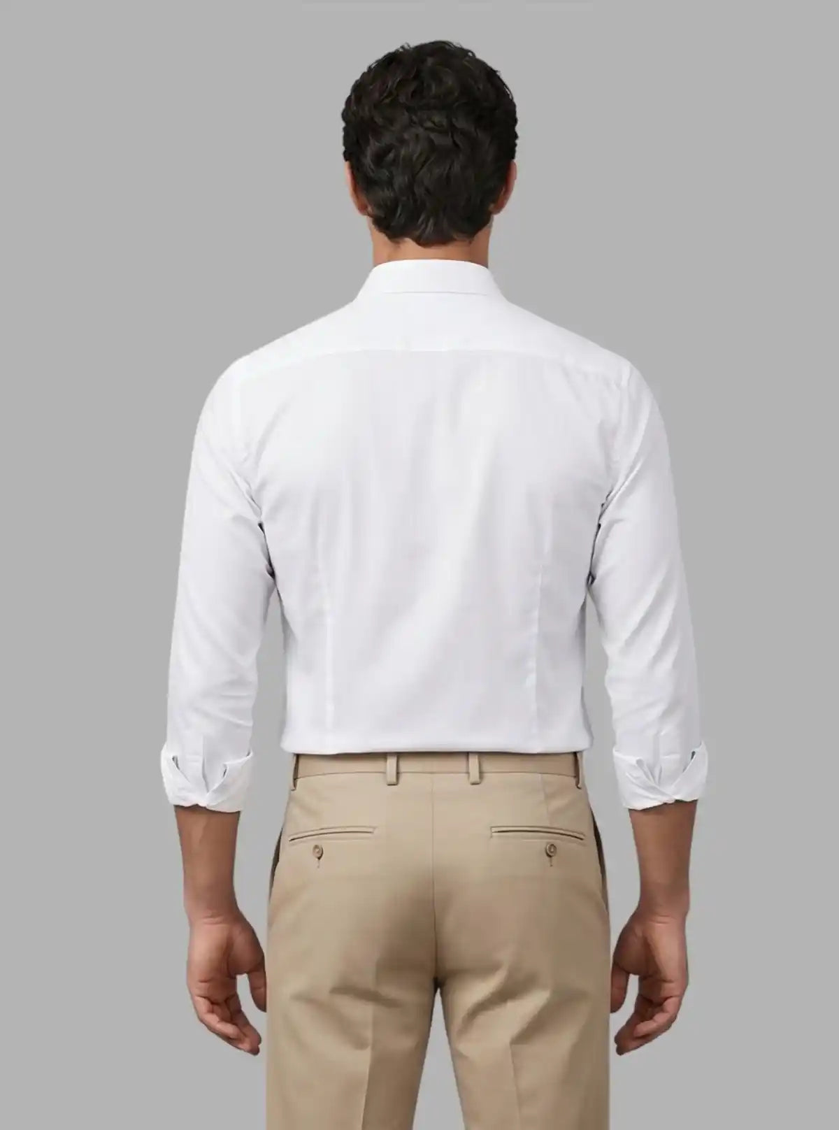 Men's White Long Sleeve Poly Shirt – Classic & Crisp Everyday Wear by Boer and Fitch
