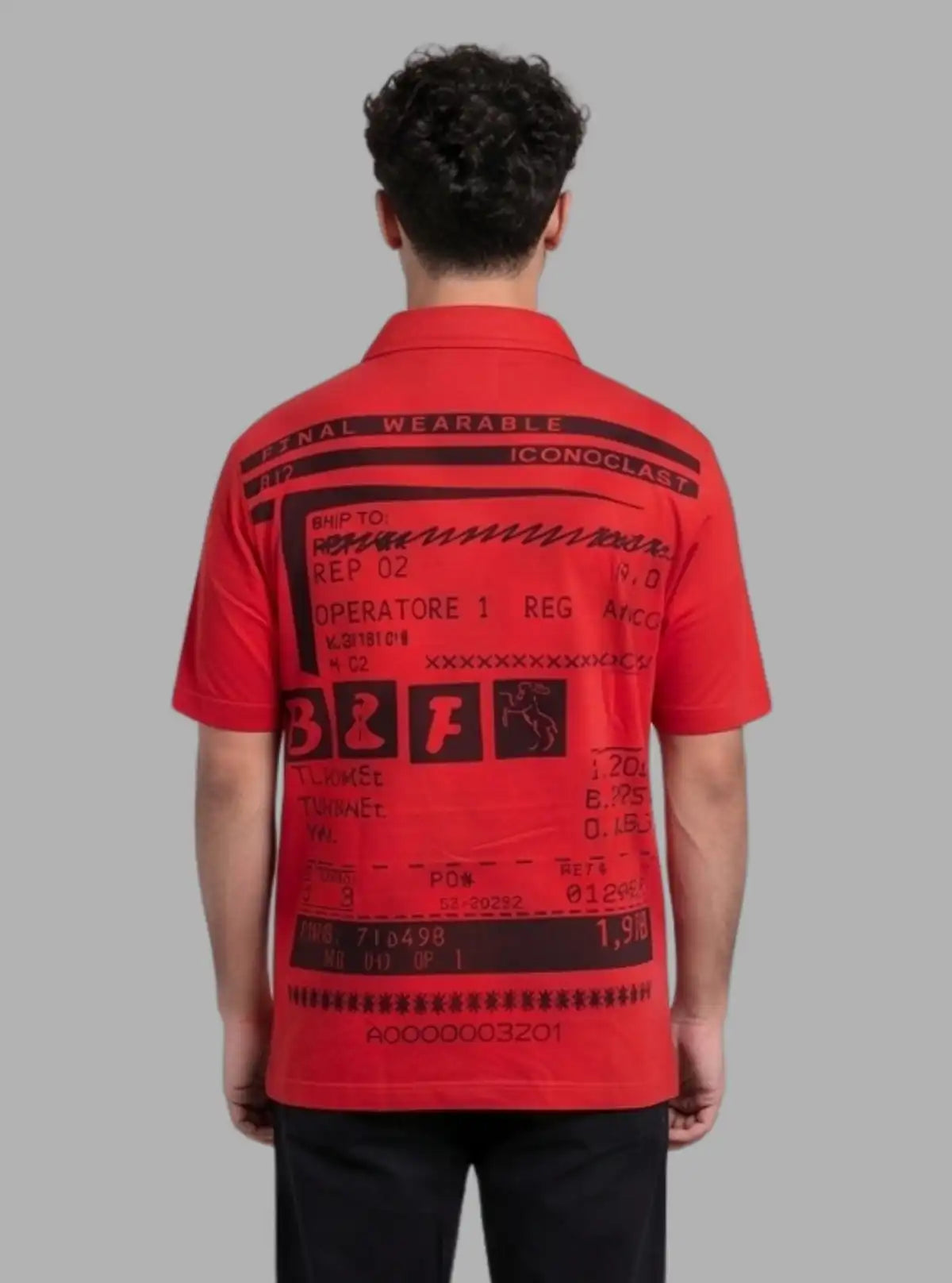Printed Red Self Collar Polo T-Shirt for Men – Stylish Polo by Boer and Fitch