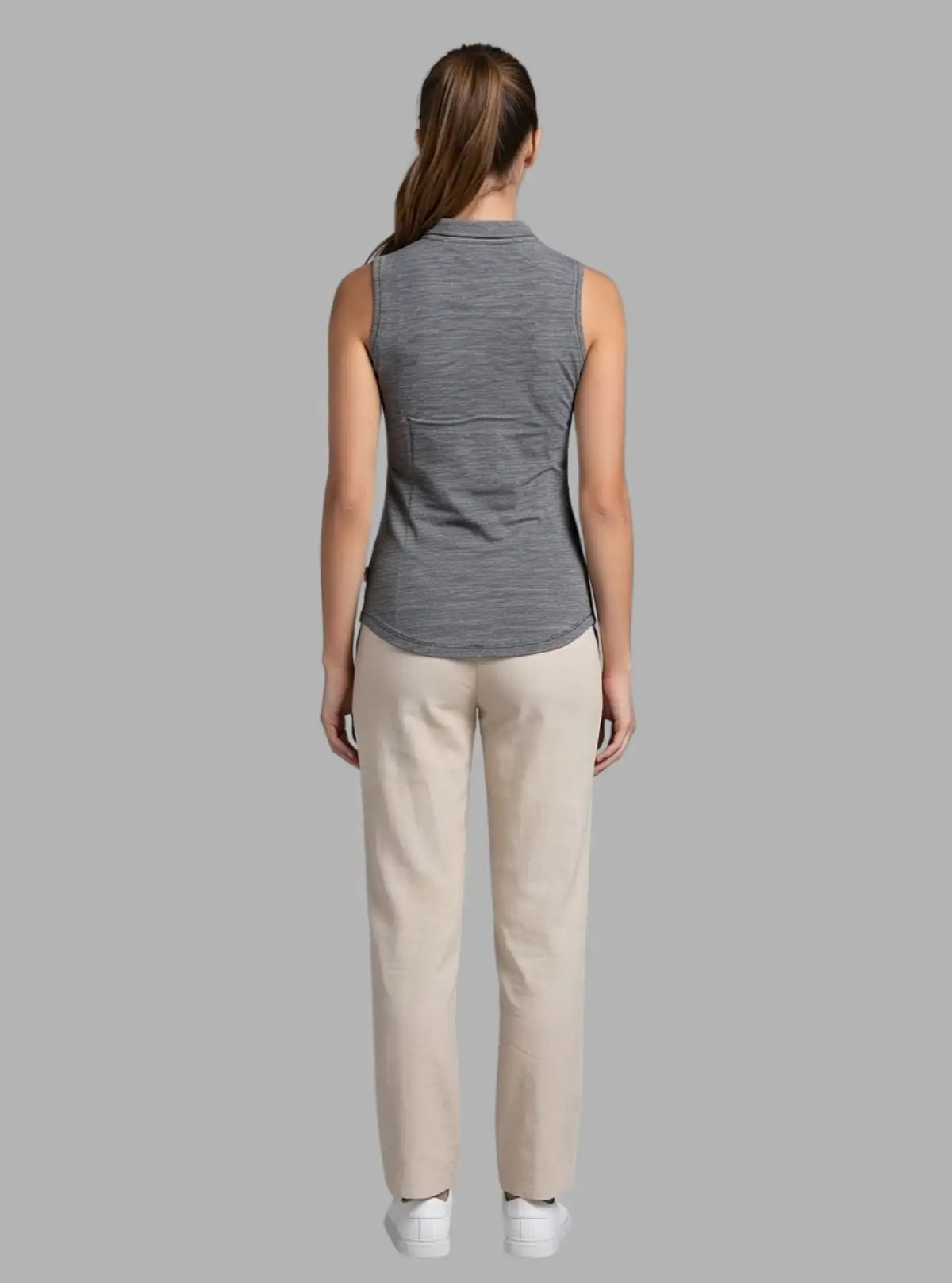 Women’s Dusted Black High Neck Sleeveless Top – Chic & Co