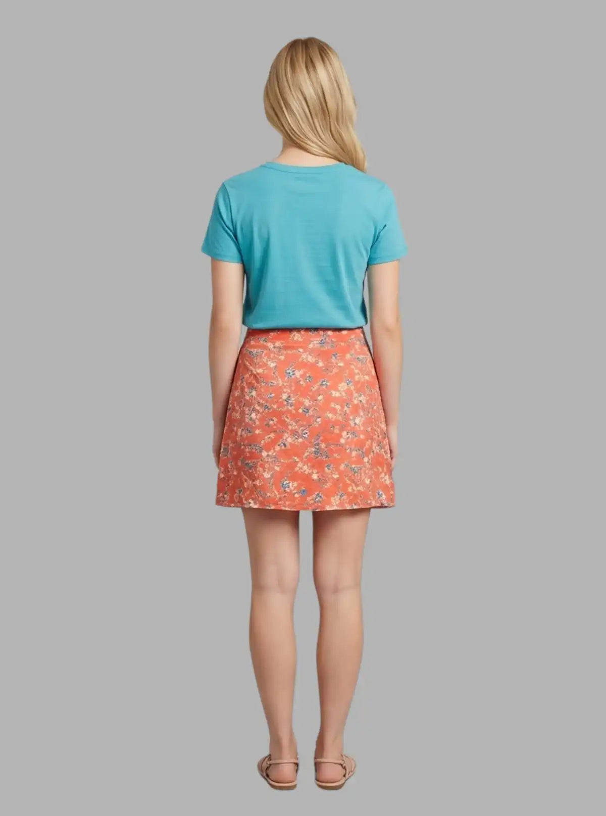 Women’s Orange Floral Print Skirt – Stylish & Chic | Boer & Fitch