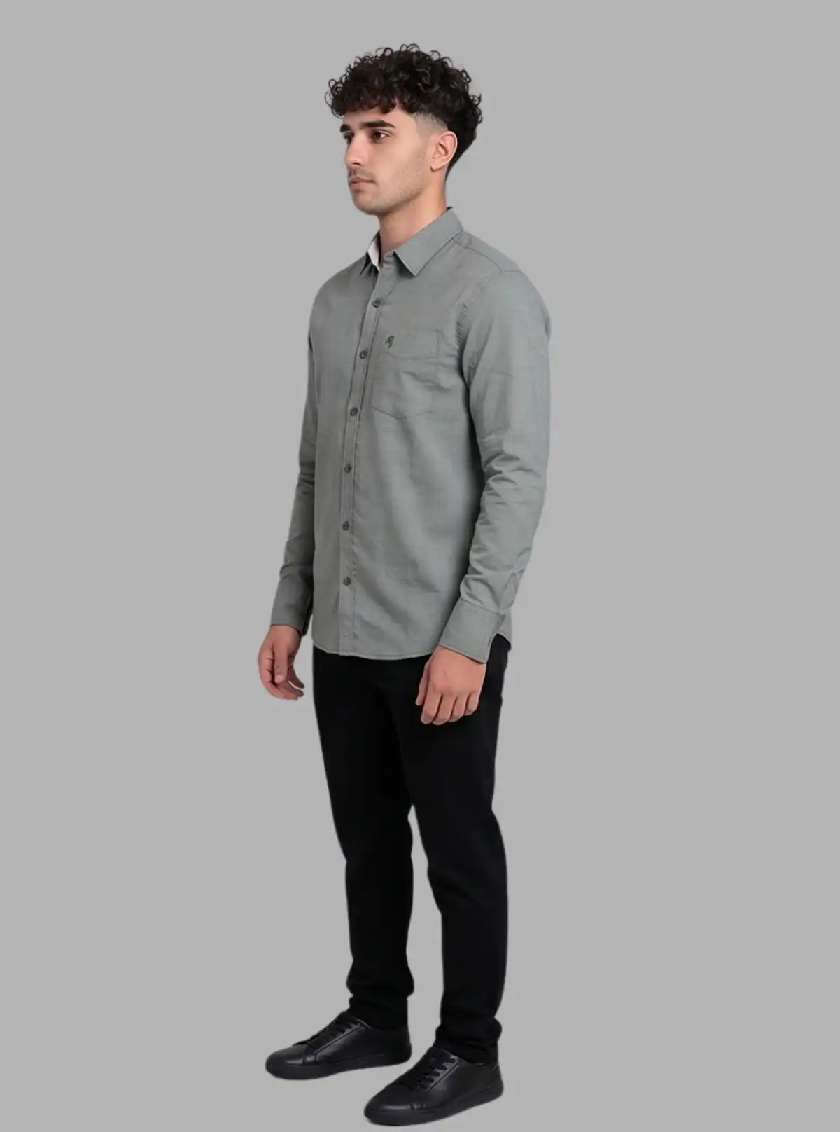 Slim Fit Eyebird Green Long Sleeve Shirt for Men – Casual Cotton Shirt by Boer and Fitch